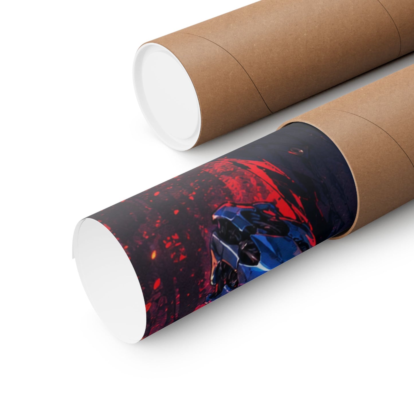 Metallic Souls Skull Poster — Gothic Anime Matte Vertical Wall Art