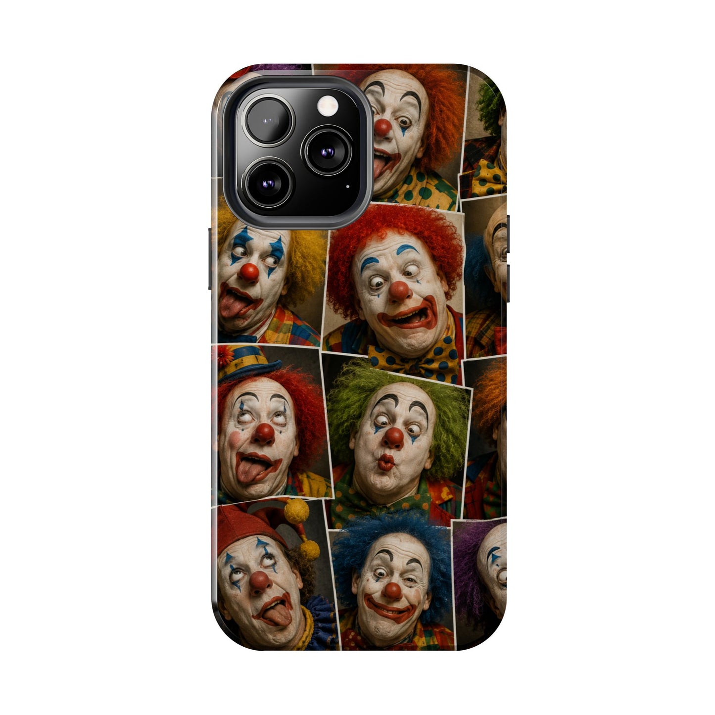 Clown Collage Tough Phone Case — Retro Carnival Horror Pattern