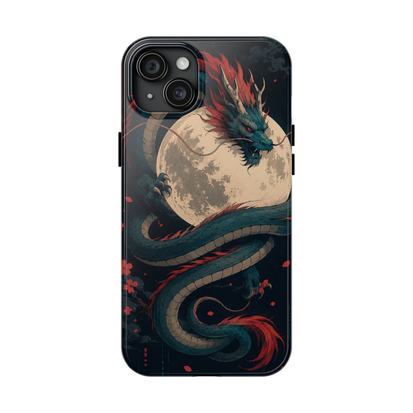 Dragon Moon Phone Case — Mythic Asian Serpent Design Tough Case