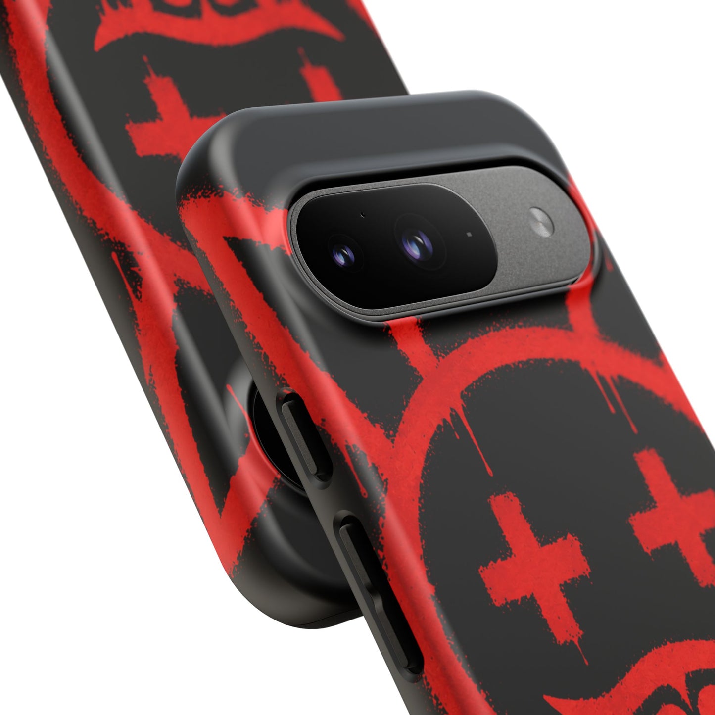 Phone Case - Metallic Souls Red Drip Smiley Graffiti Design