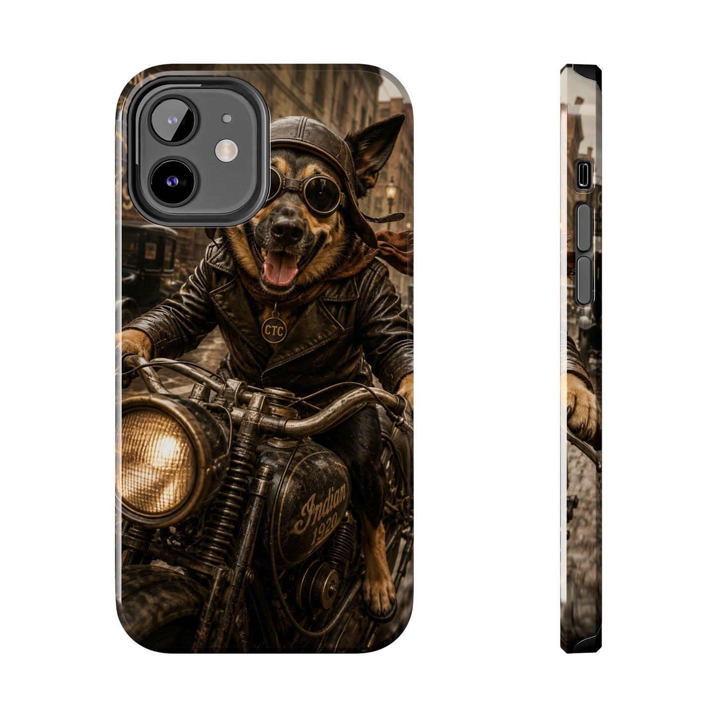 Phone Case — Biker Dog Riding Motorcycle Protective Tough Cover