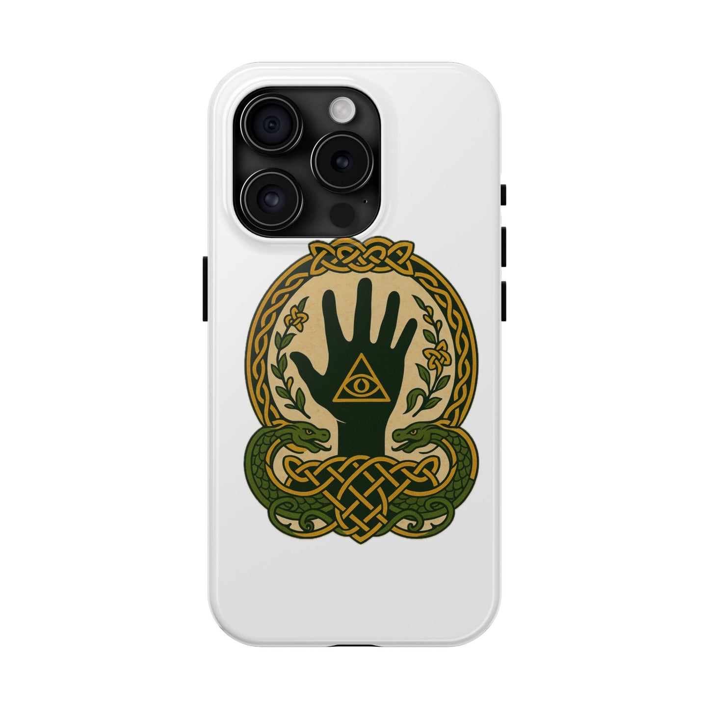 Celtic Eye of Providence Tough Phone Case — Protective Mythic Hand Design