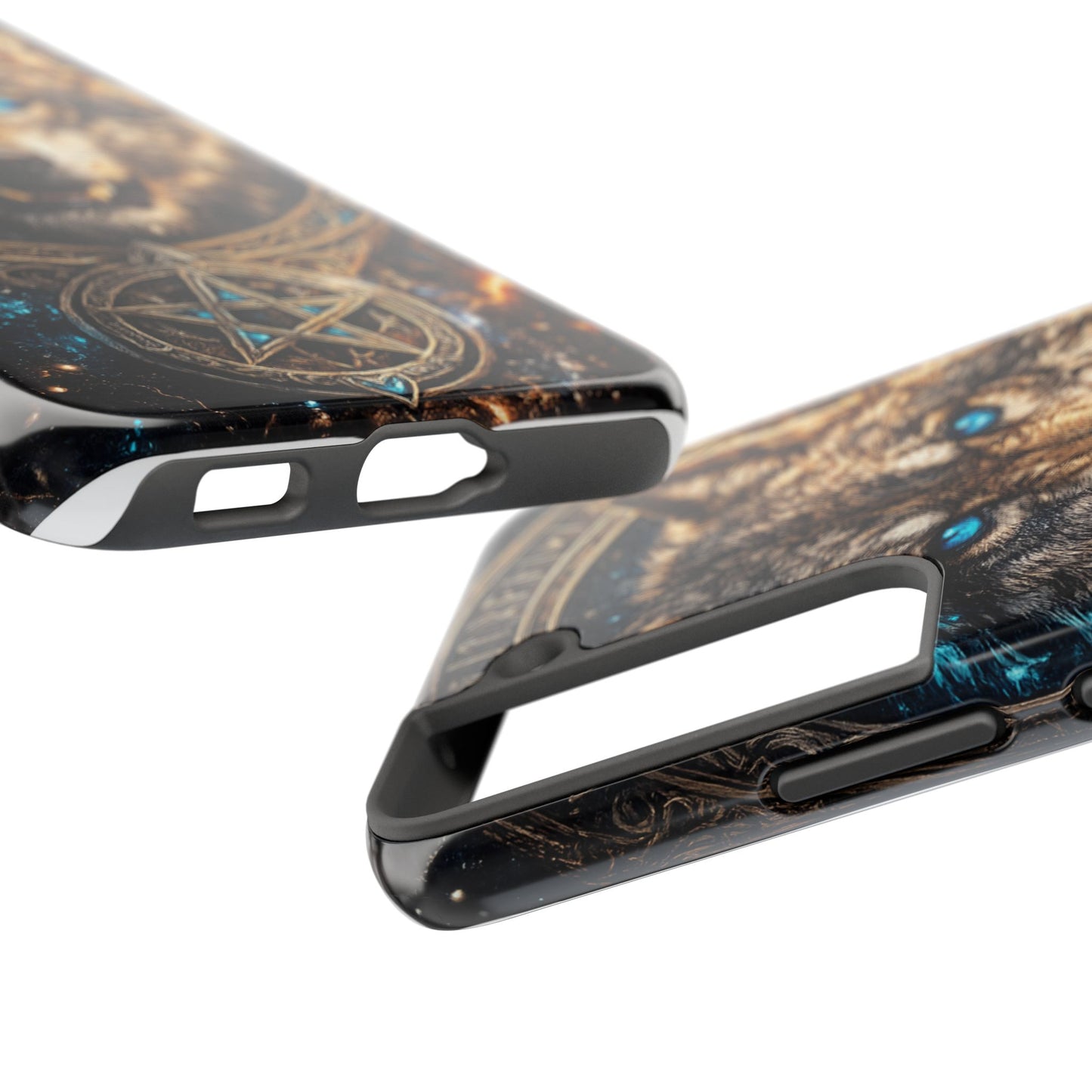 Wolf Pentagram Phone Case - Rugged Mystic Phone Cover with Glowing Blue Eyes
