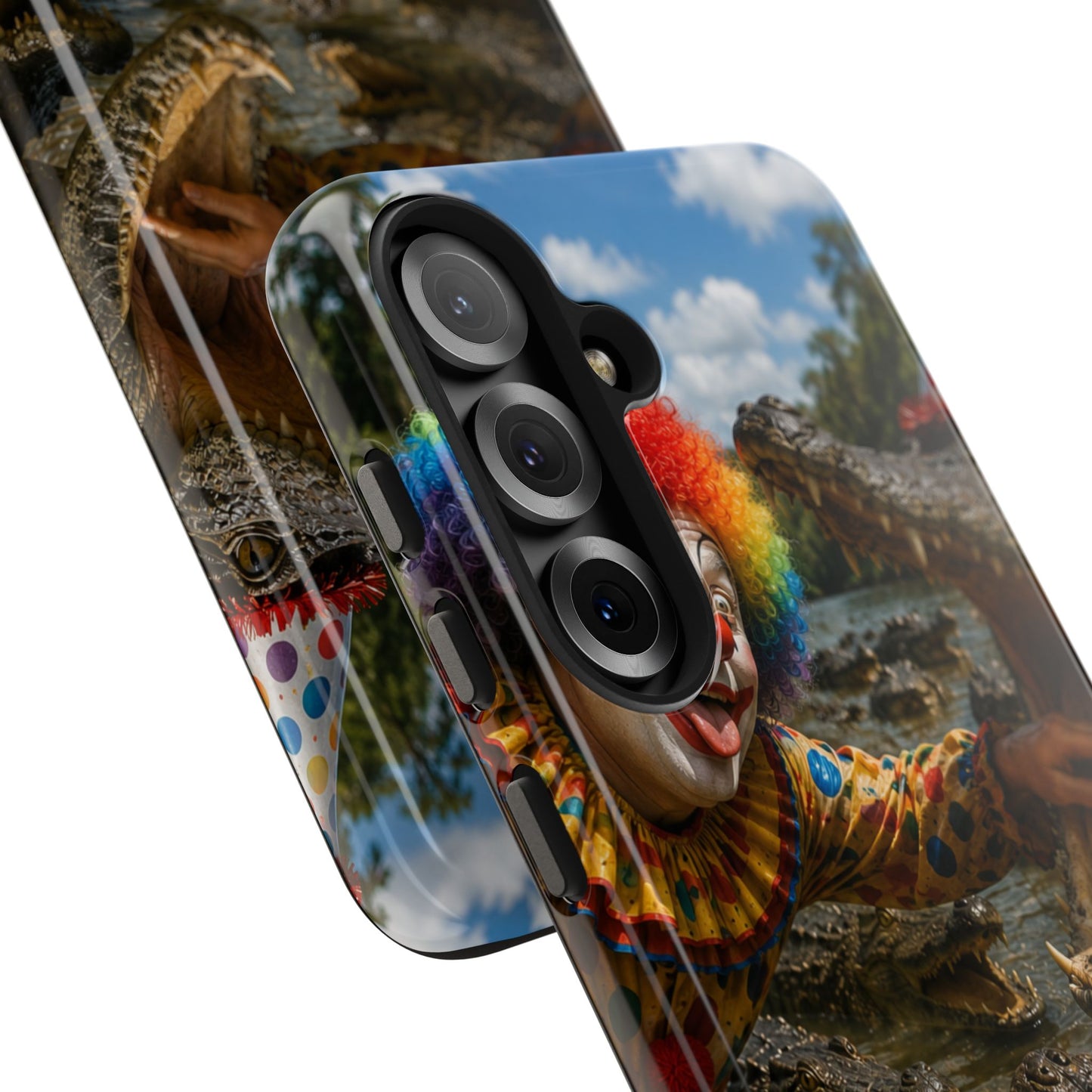 Creepy Clown Alligator Tough Phone Case — Horror Phone Cover for Scary Fans