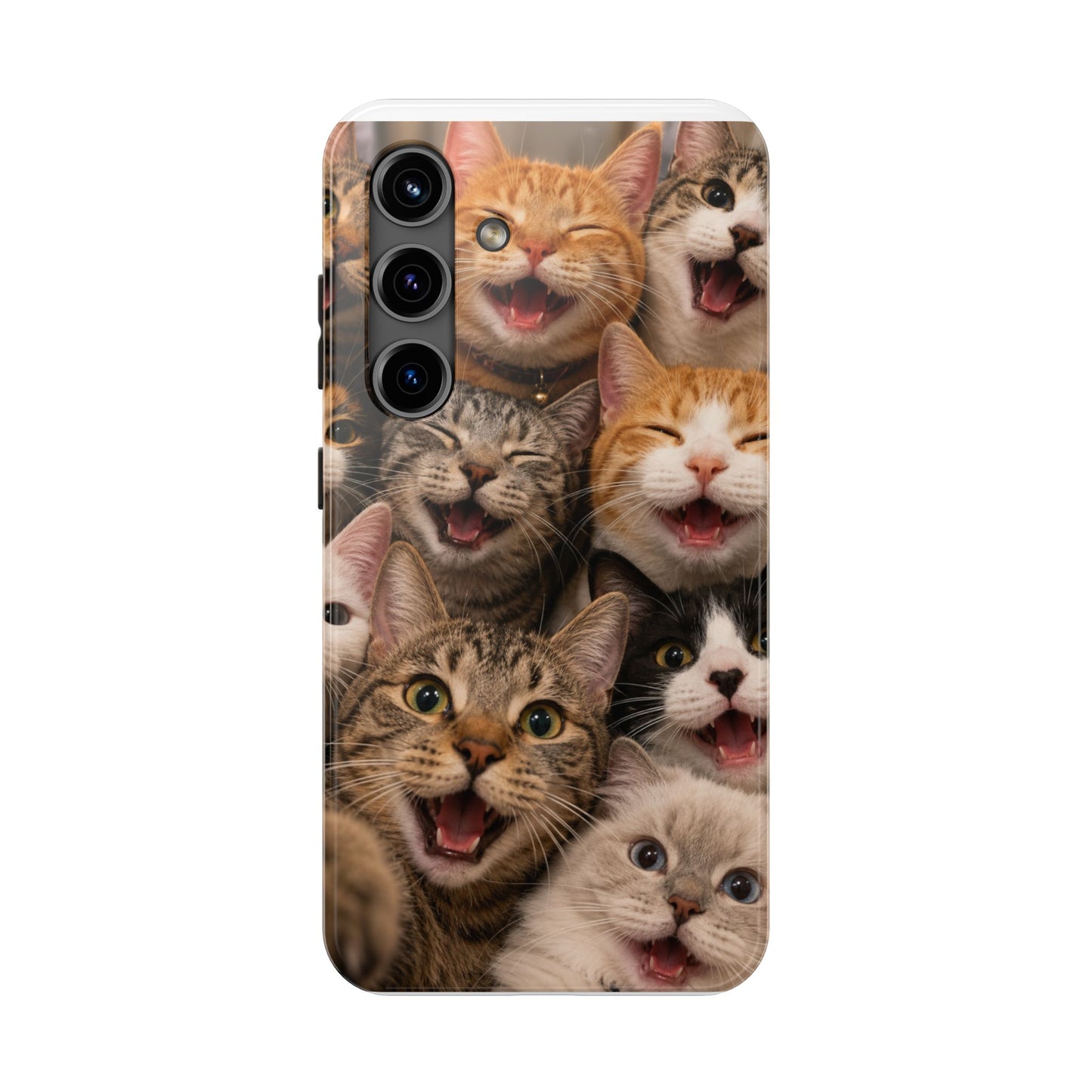 Tough Smiling Cats Collage Phone Case – Cute Cat Faces for iPhone