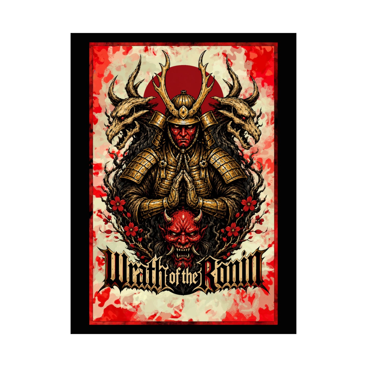 Samurai Wrath Poster — 'Wrath of the Ronin' Matte Vertical Art Print