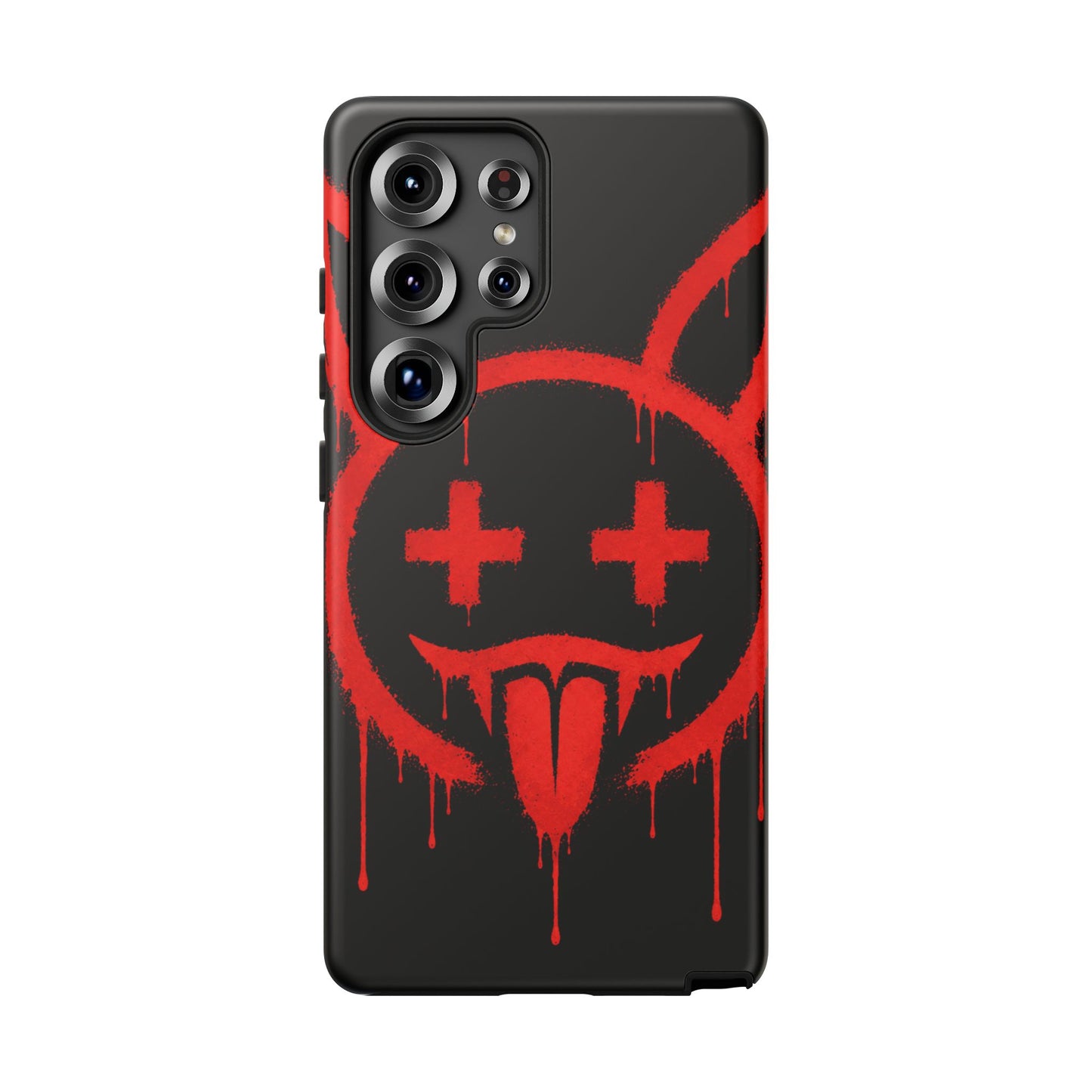 Phone Case - Metallic Souls Red Drip Smiley Graffiti Design