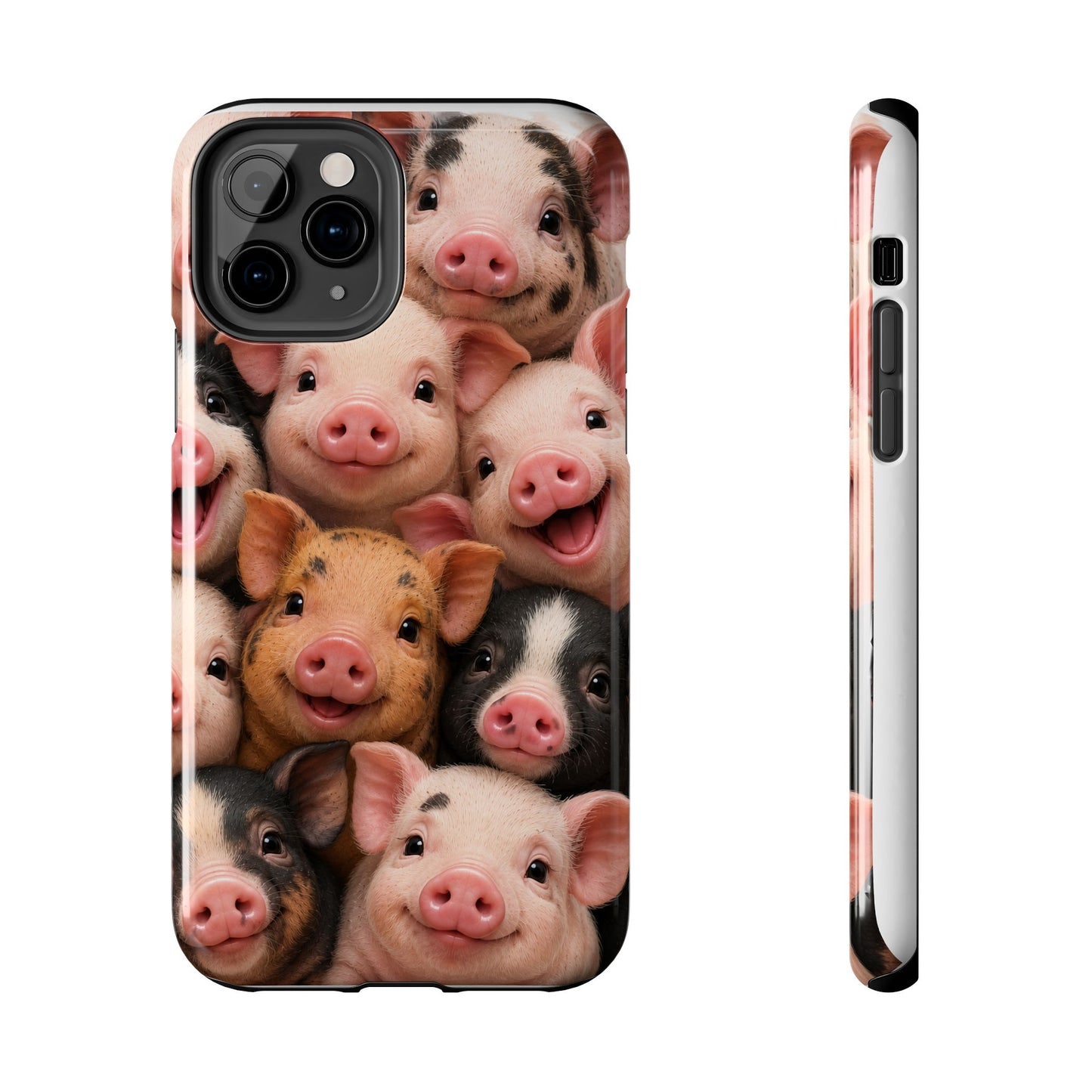 Pig Faces Tough Phone Case — Cute Farm Animal iPhone Protective Cover
