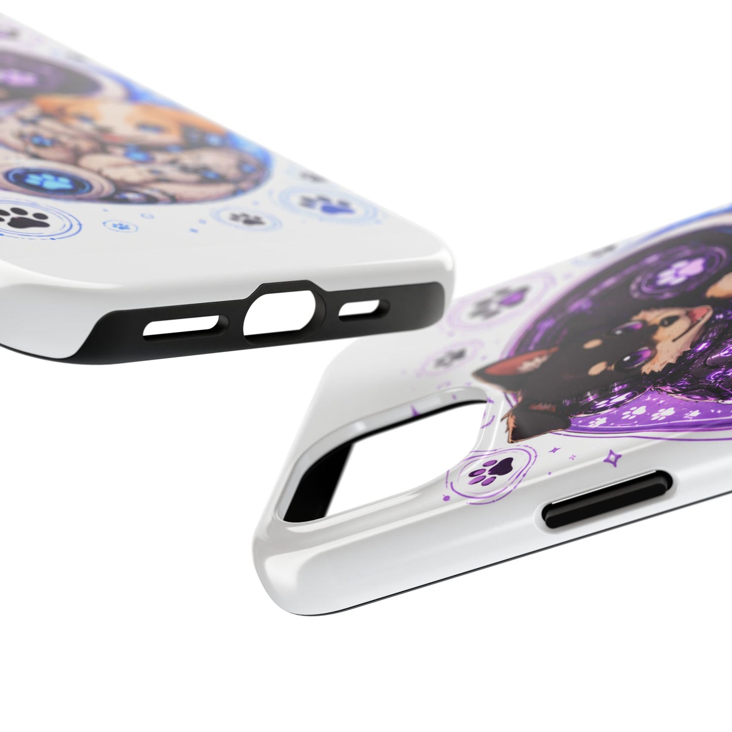 Yin Yang Puppy Tough Phone Case — Cute Paw Print Dog Protector