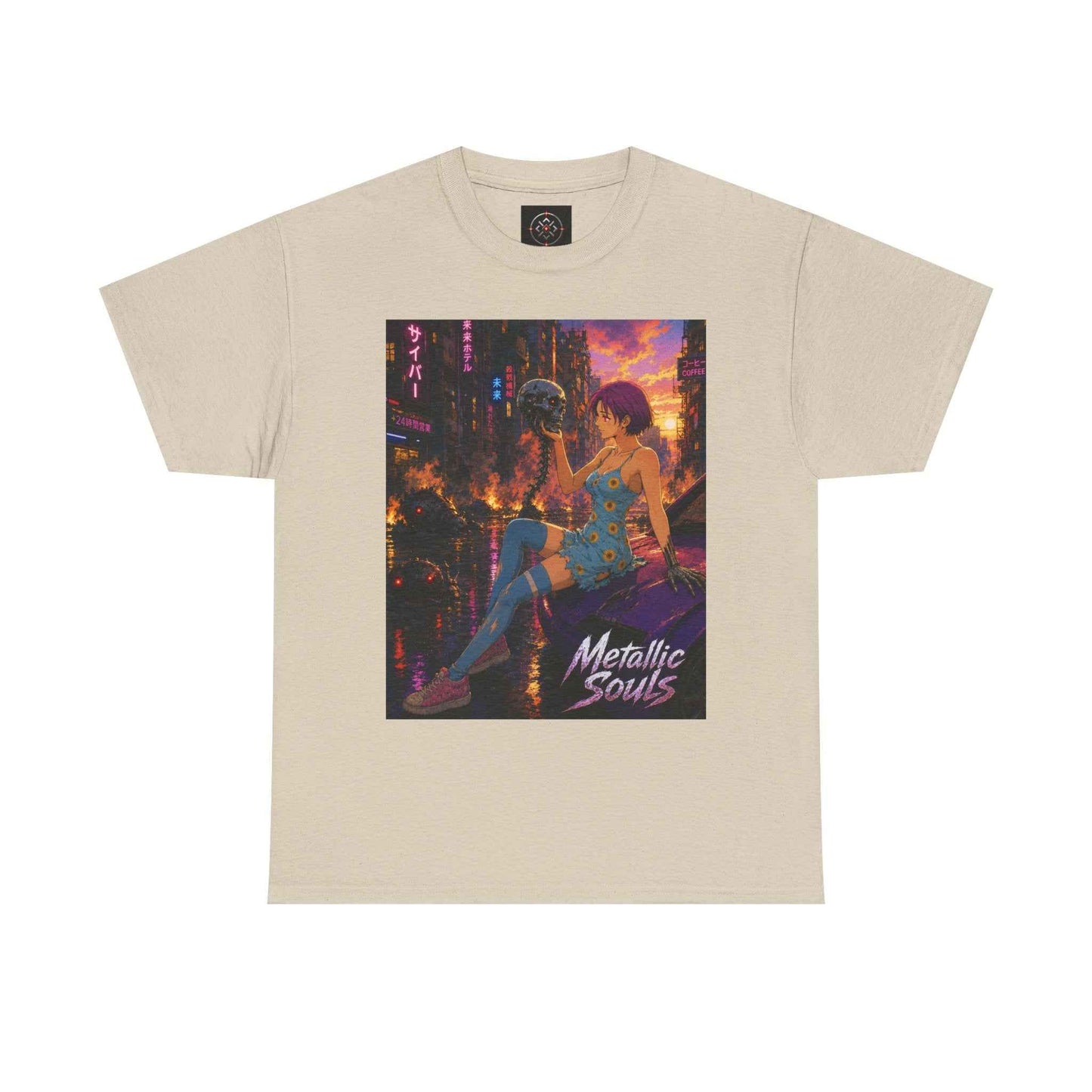 Metallic Souls Tee — Cyberpunk Anime Graphic T-Shirt