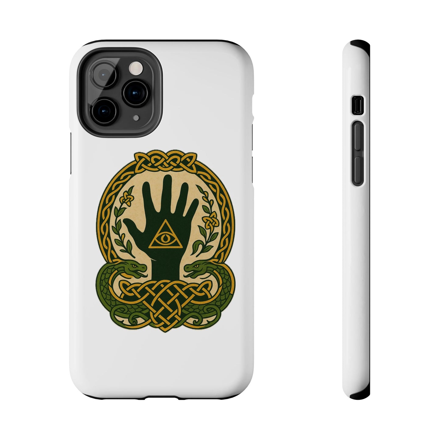 Celtic Eye of Providence Tough Phone Case — Protective Mythic Hand Design