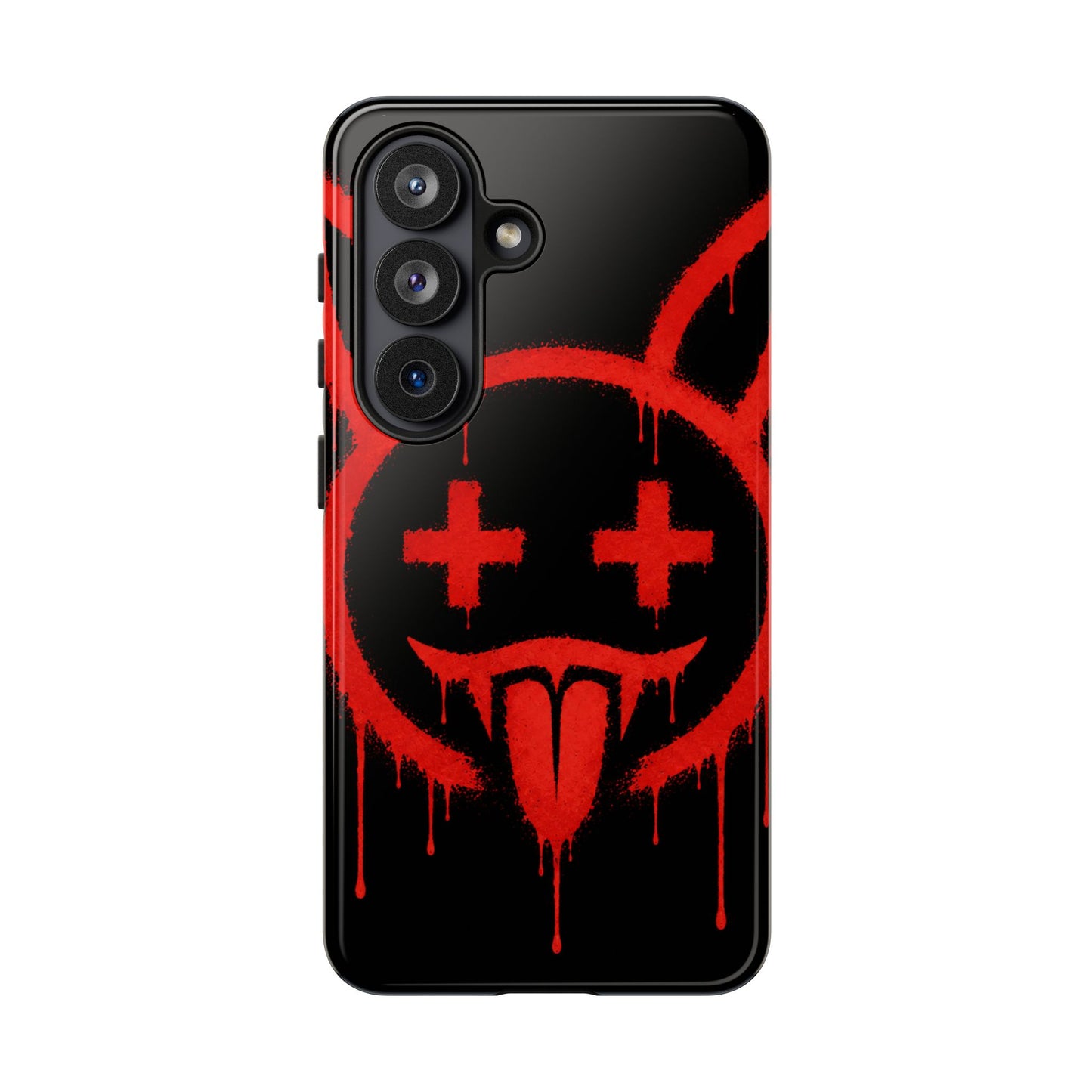 Phone Case - Metallic Souls Red Drip Smiley Graffiti Design