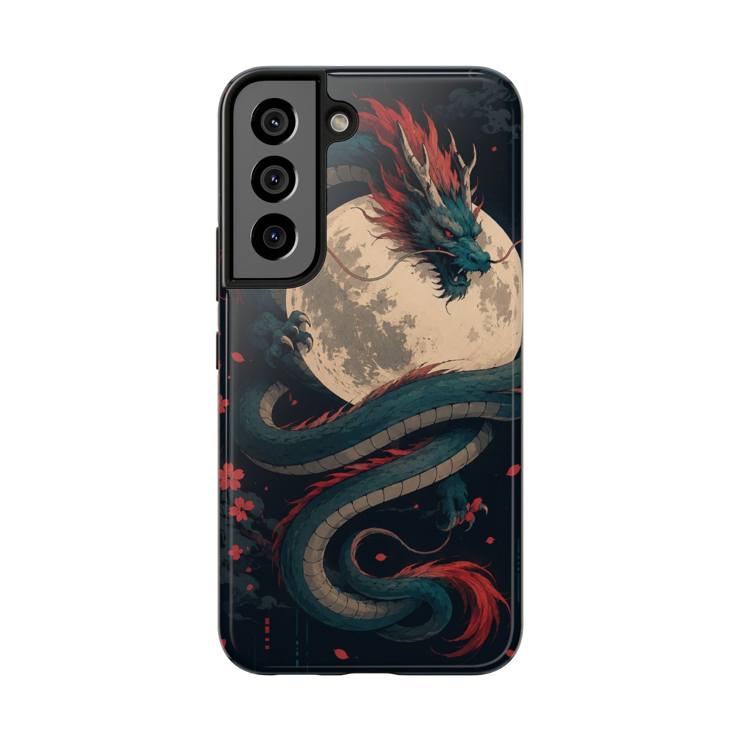 Dragon Moon Phone Case — Mythic Asian Serpent Design Tough Case