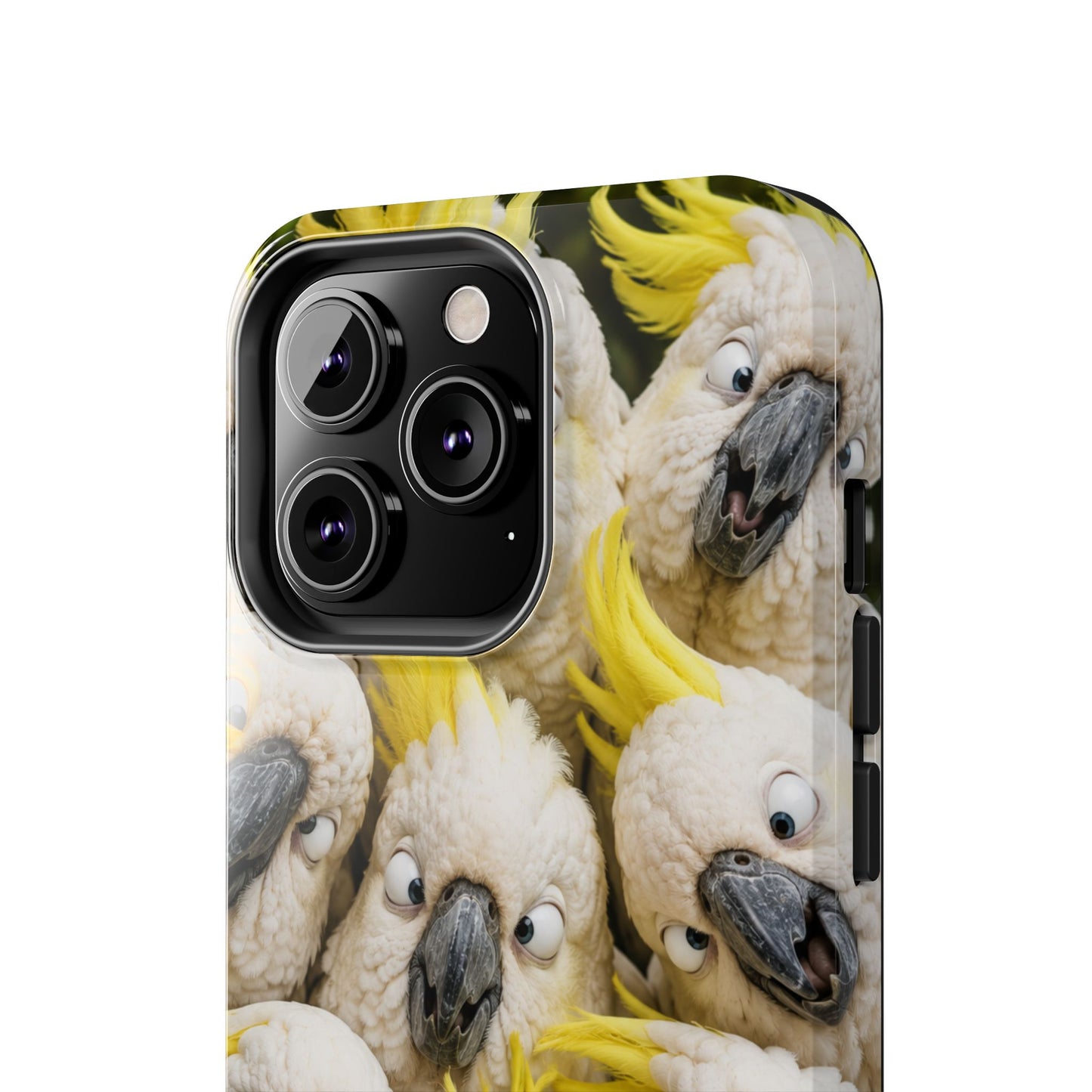 Cockatoo Collage Tough Phone Case — Funny Yellow Crested Bird Protective Phone Cover