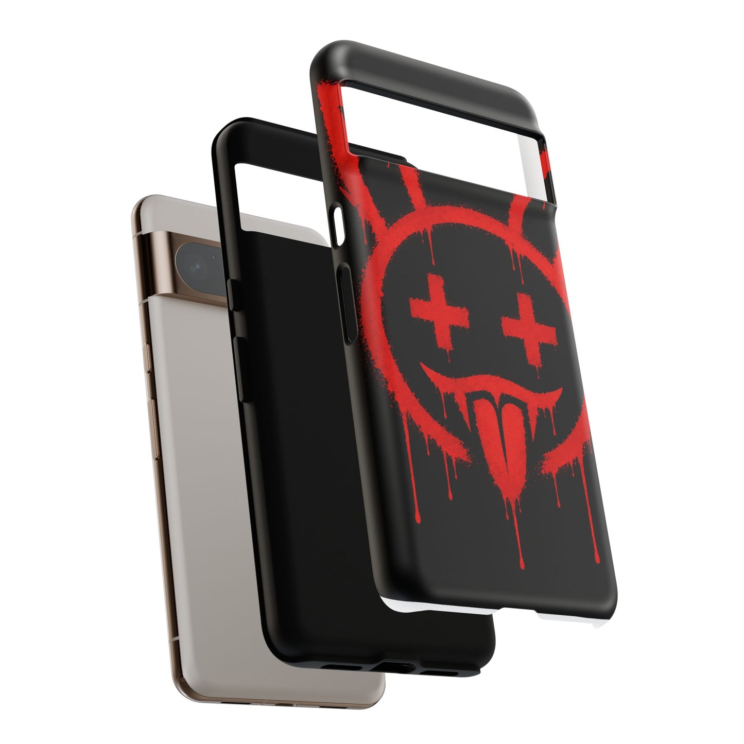 Phone Case - Metallic Souls Red Drip Smiley Graffiti Design