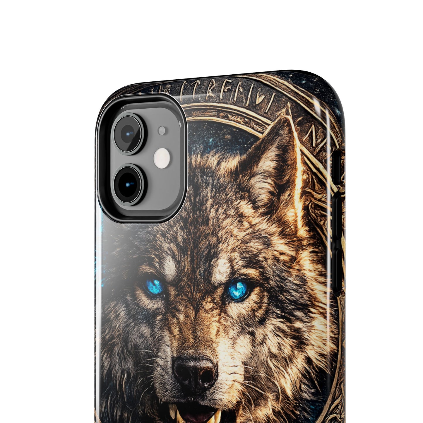 Wolf Pentagram Phone Case - Rugged Mystic Phone Cover with Glowing Blue Eyes