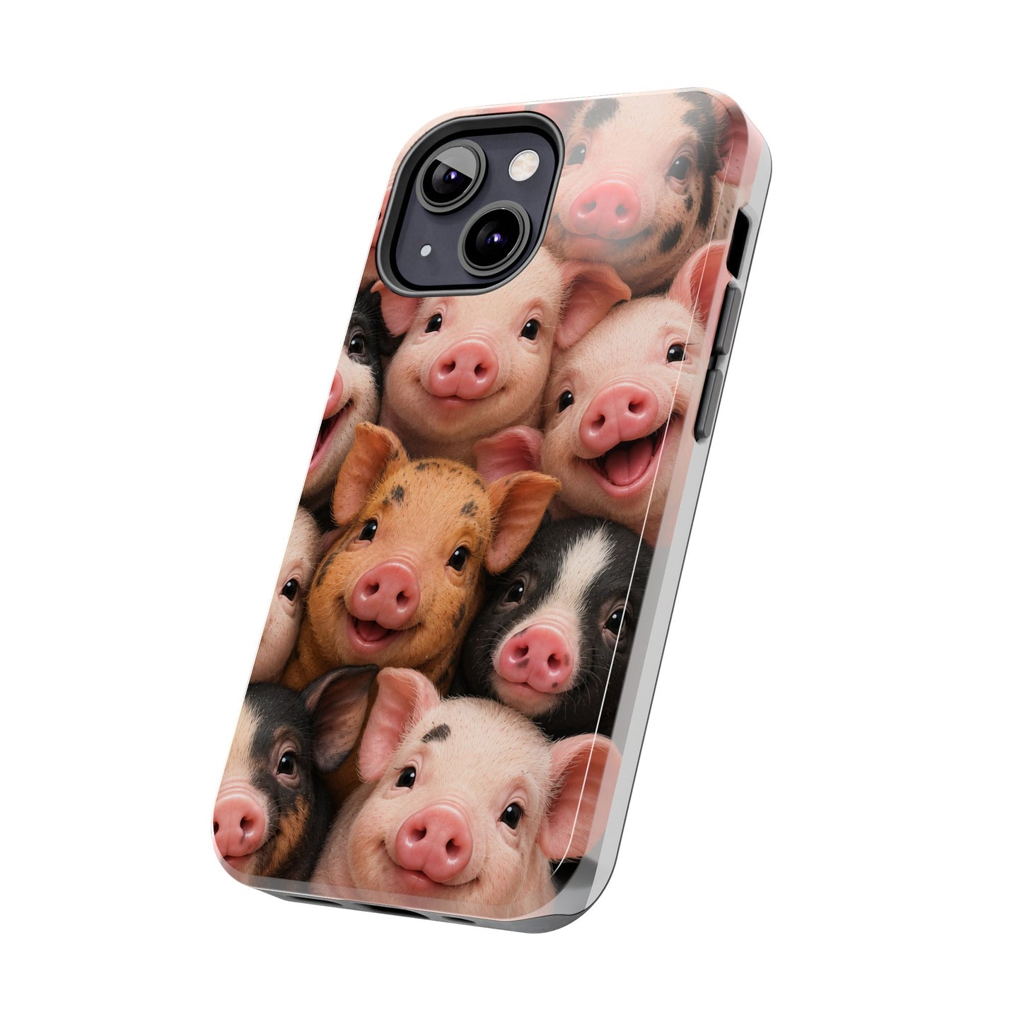 Pig Faces Tough Phone Case — Cute Farm Animal iPhone Protective Cover