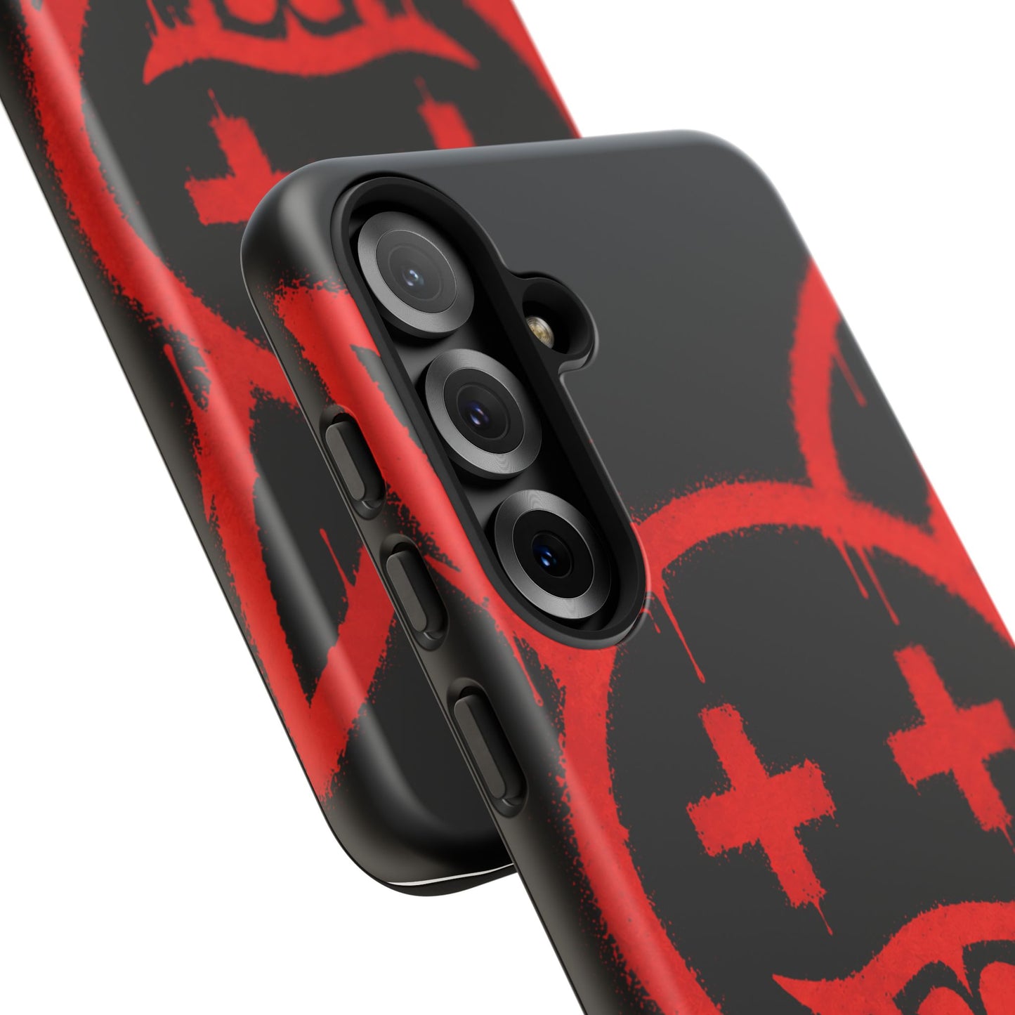 Phone Case - Metallic Souls Red Drip Smiley Graffiti Design