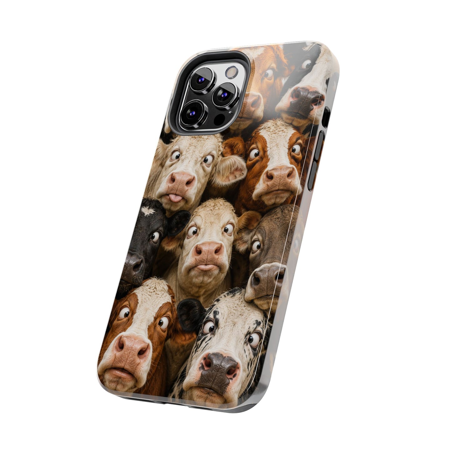 Cow Collage Tough Phone Case — Funny Farm Animal Protective Phone Cover