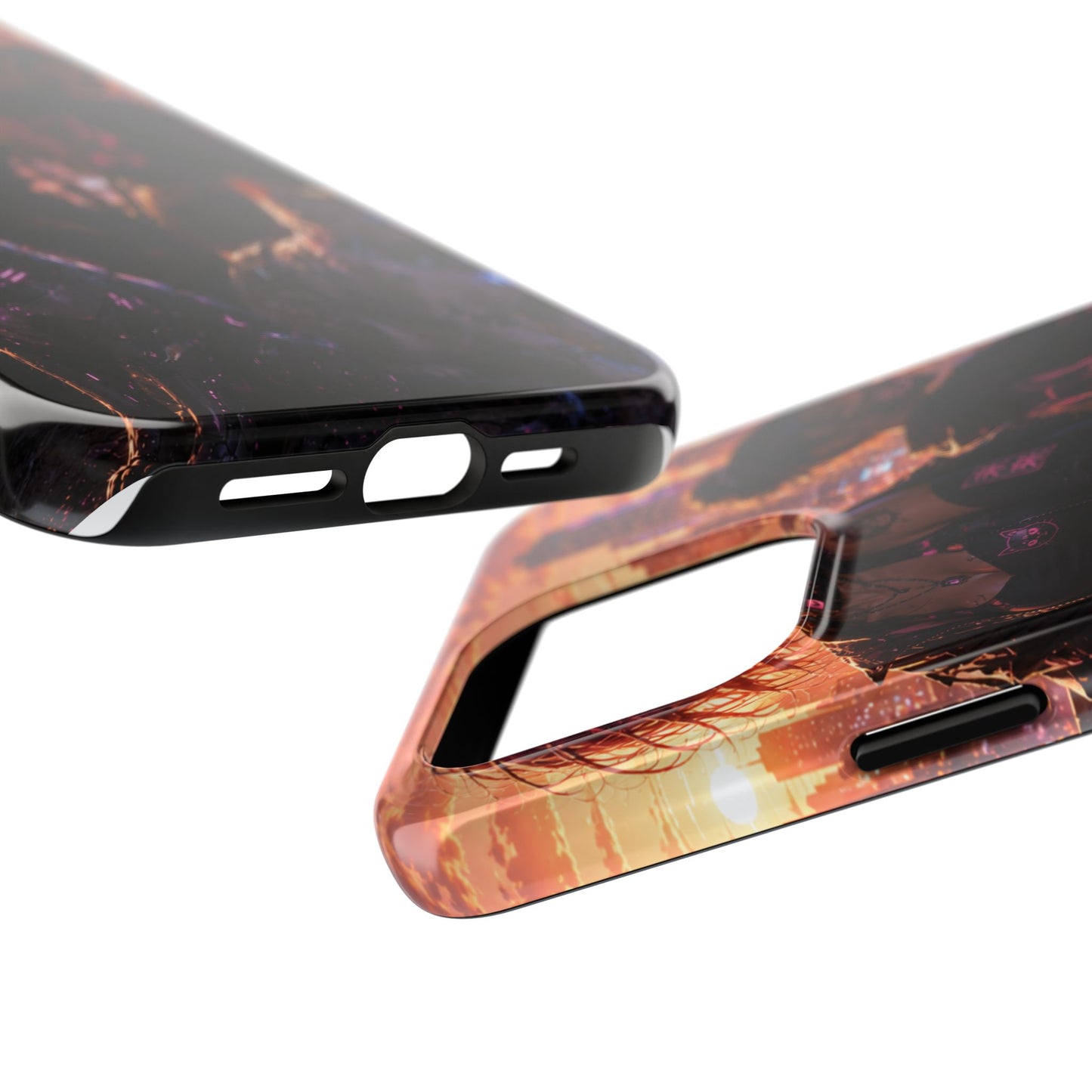 Cyberpunk Pack: Tough Phone Case with Neon Panther & City Sunset