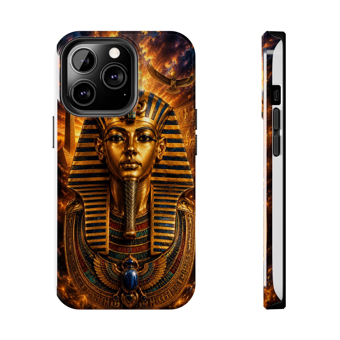 Egyptian Pharaoh Tough Phone Case — Protective Golden Tutankhamun Design