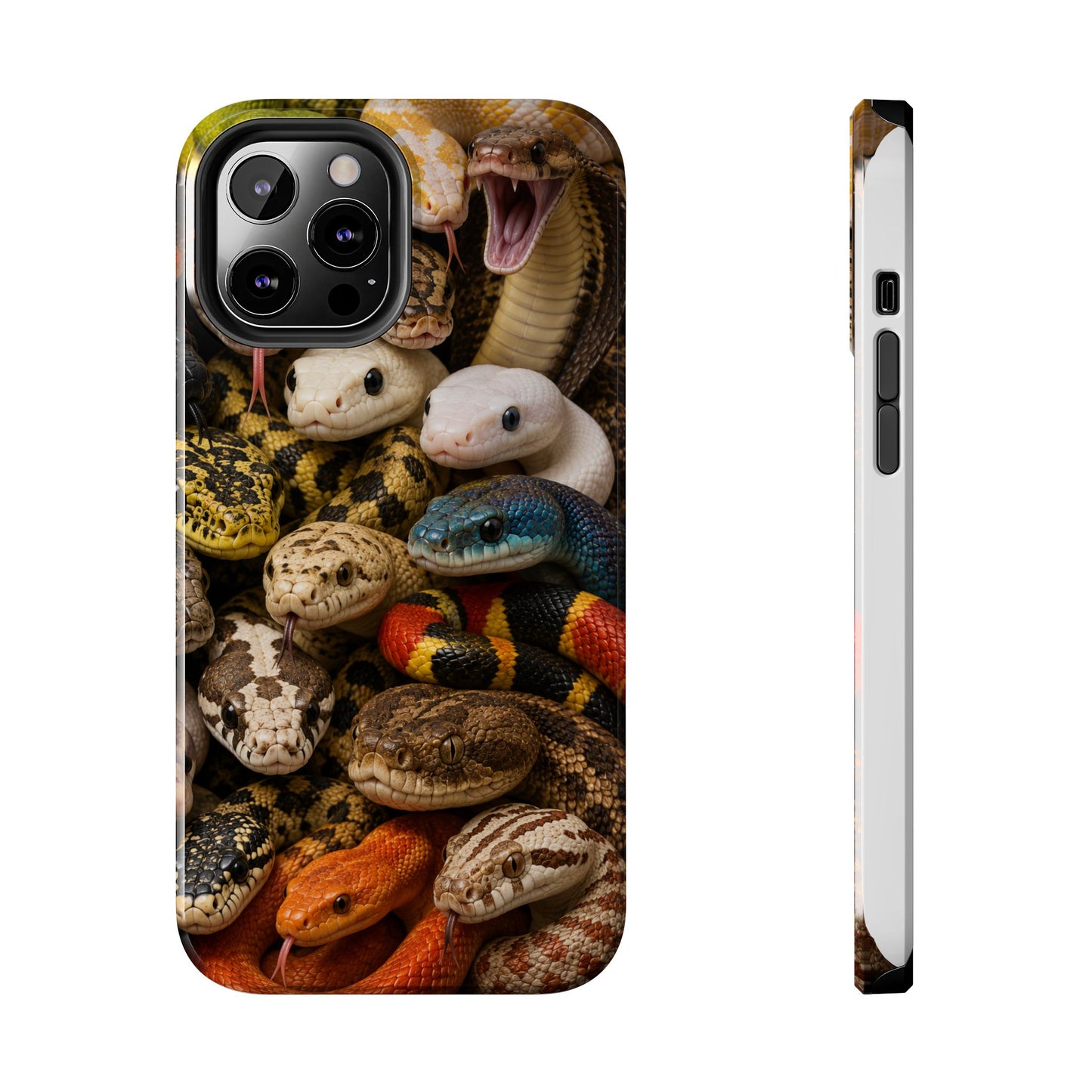 Snake Pattern Tough Phone Case — Colorful Snakes Protective Phone Cover