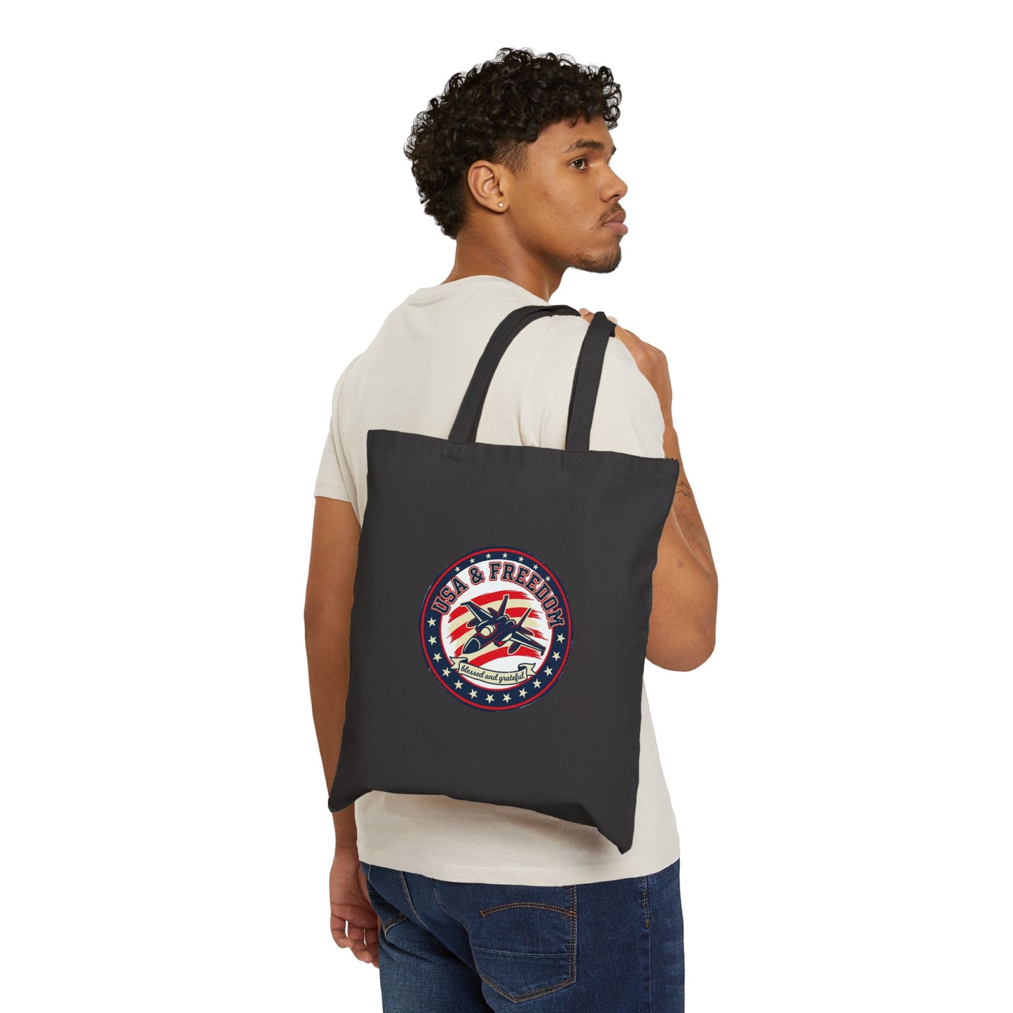 Faith & Freedom retro patriotic tote | July 4th, vintage Americana