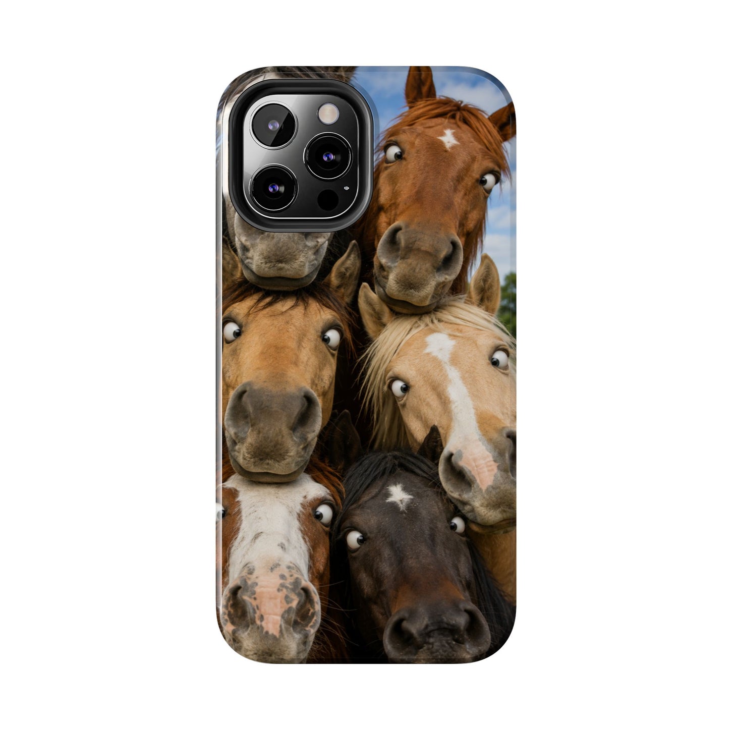 Horse Herd Phone Case — Funny Goofy Horses Tough Protective Cover