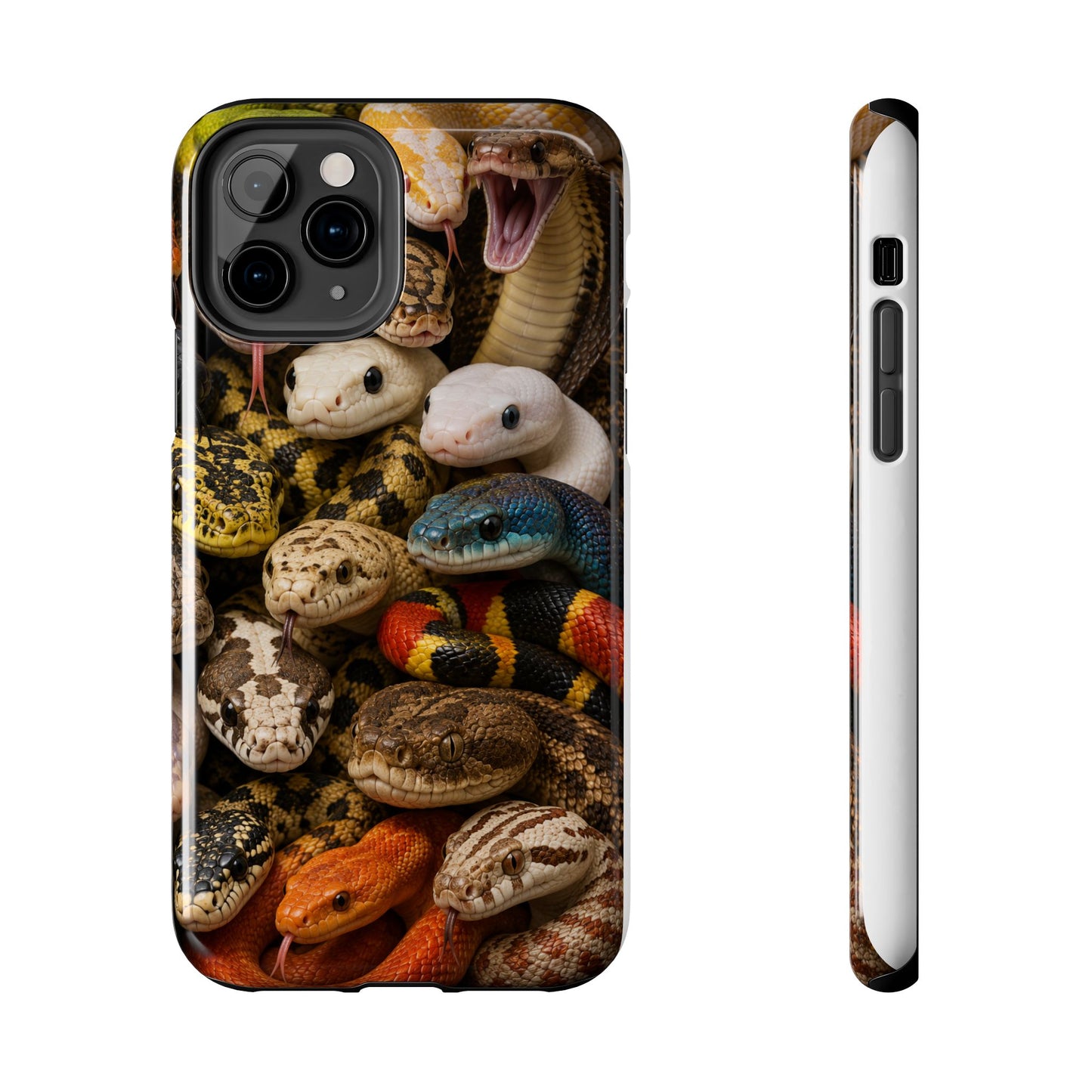 Snake Pattern Tough Phone Case — Colorful Snakes Protective Phone Cover