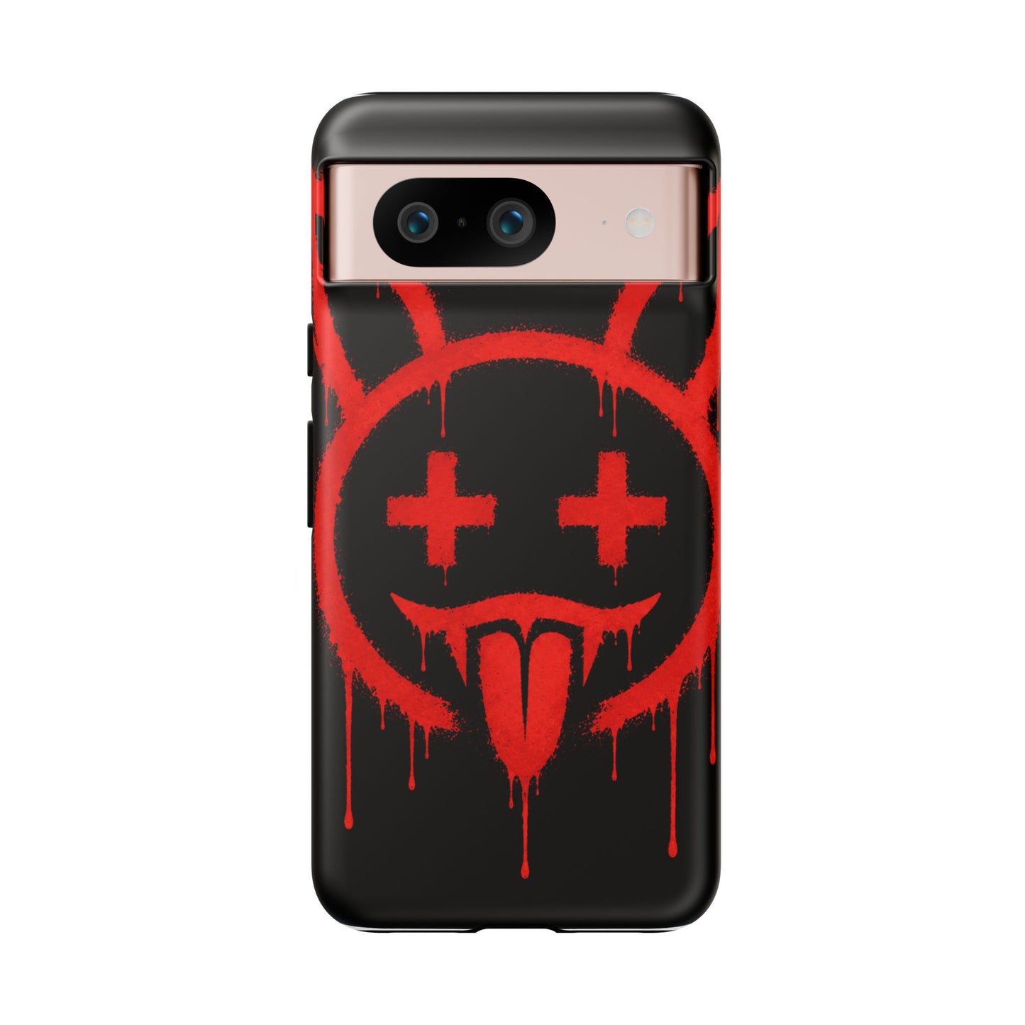Phone Case - Metallic Souls Red Drip Smiley Graffiti Design