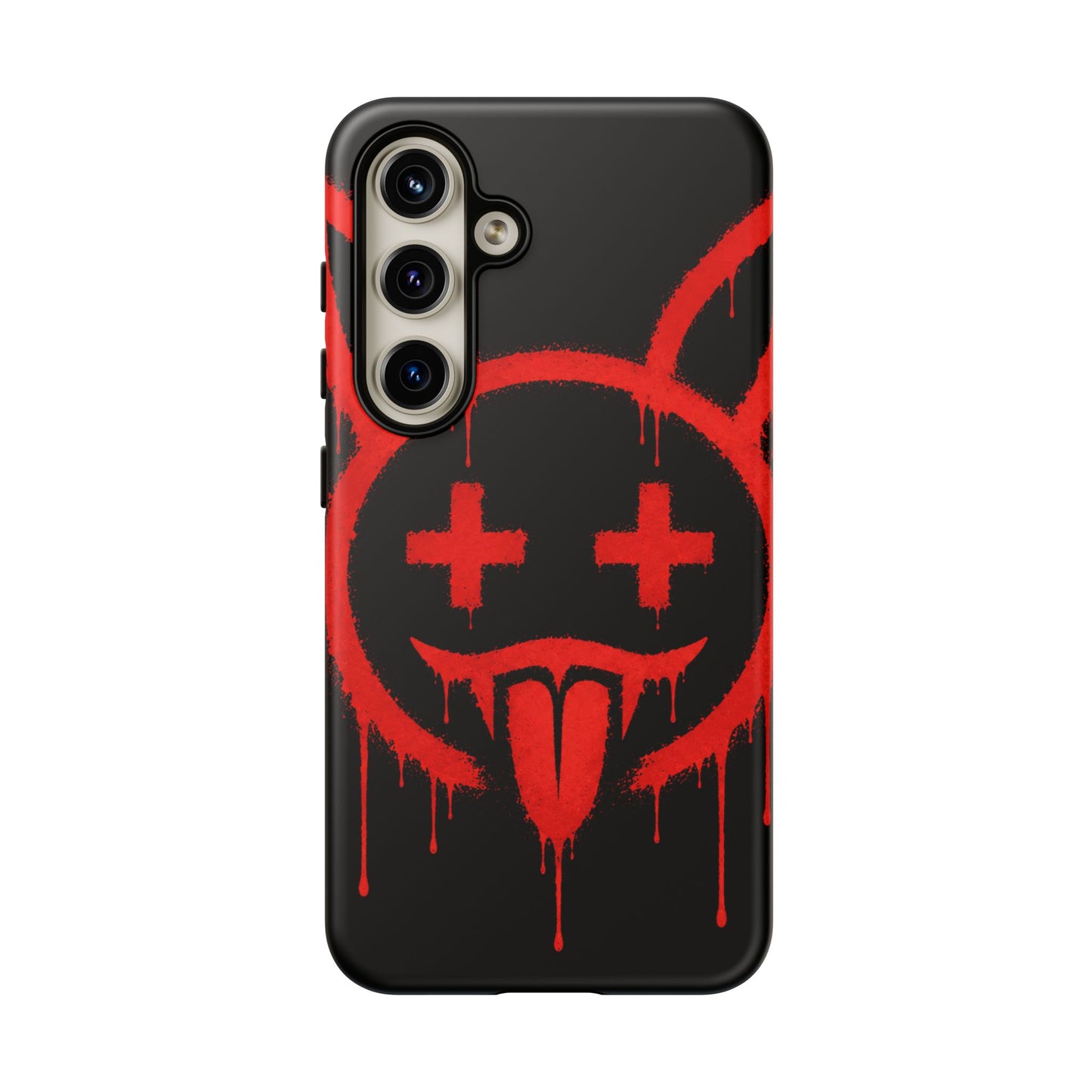 Phone Case - Metallic Souls Red Drip Smiley Graffiti Design