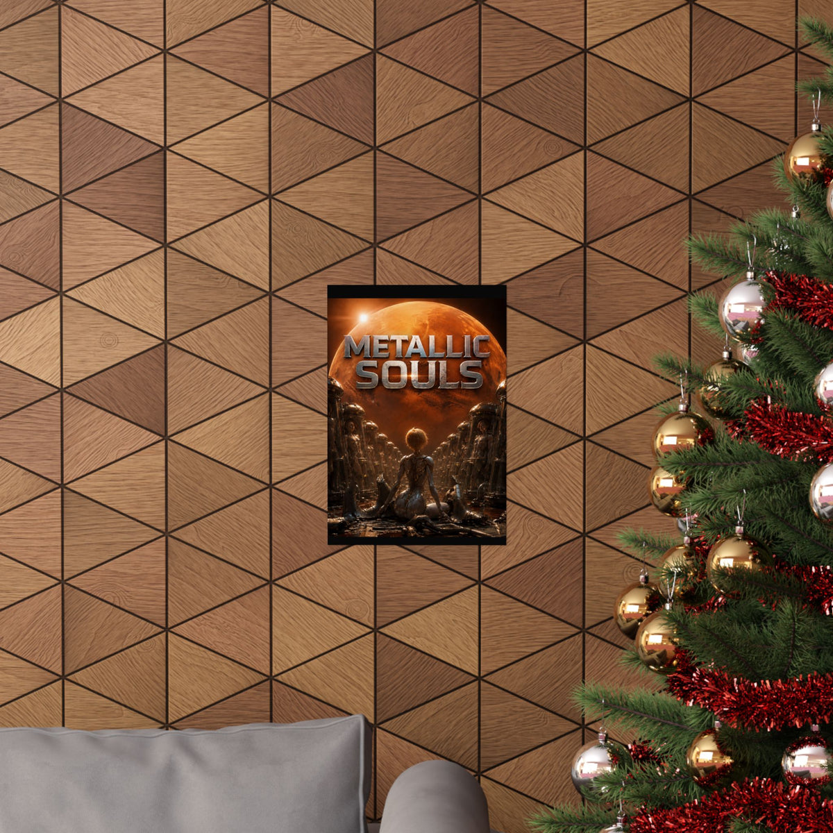 Metallic Souls Matte Poster — Sci‑Fi Planet Artwork