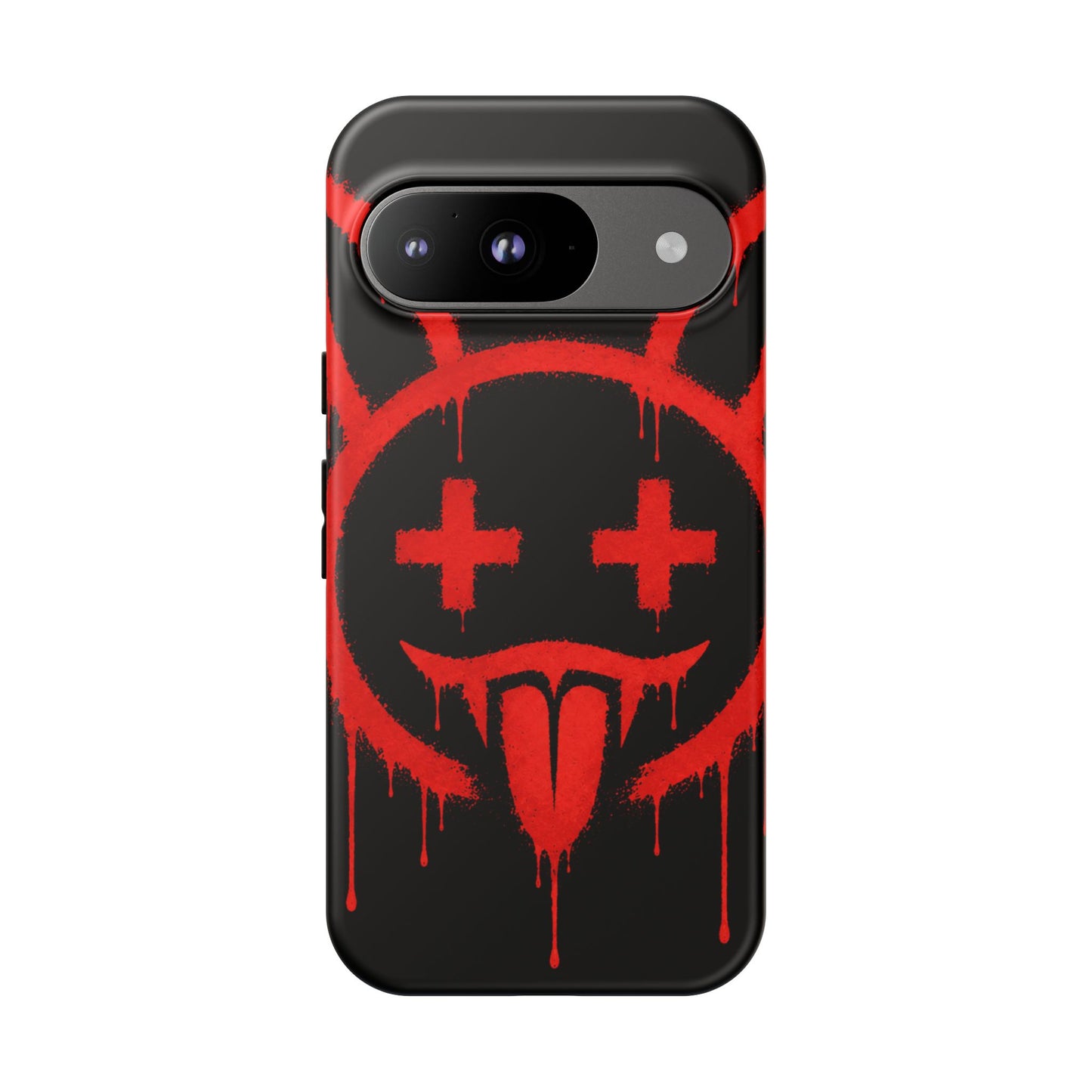 Phone Case - Metallic Souls Red Drip Smiley Graffiti Design