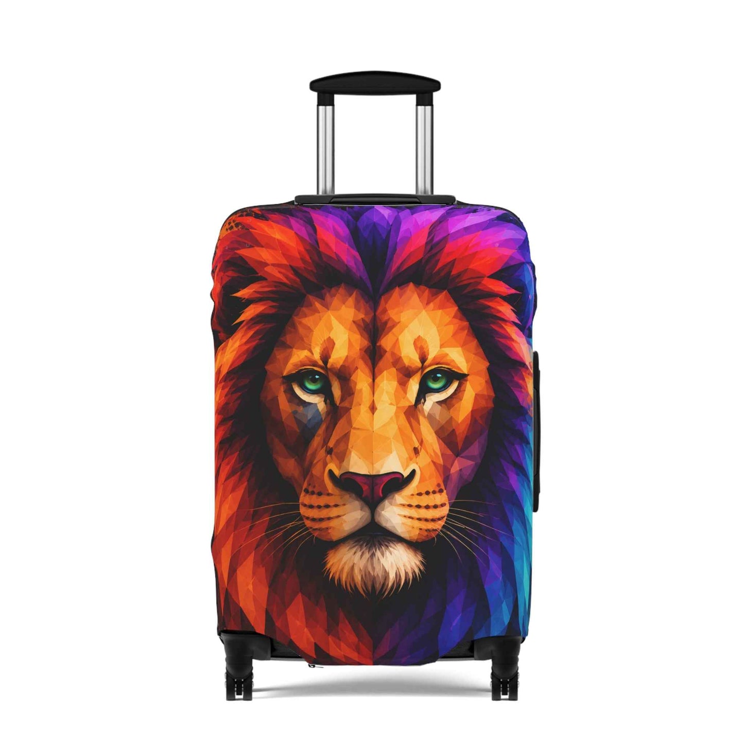 Lion Face Luggage Cover — Vibrant Rainbow Mane Travel Protector