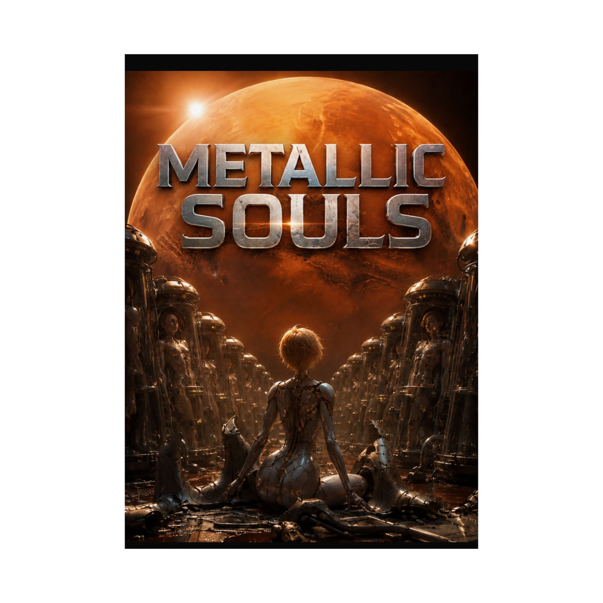 Metallic Souls Matte Poster — Sci‑Fi Planet Artwork
