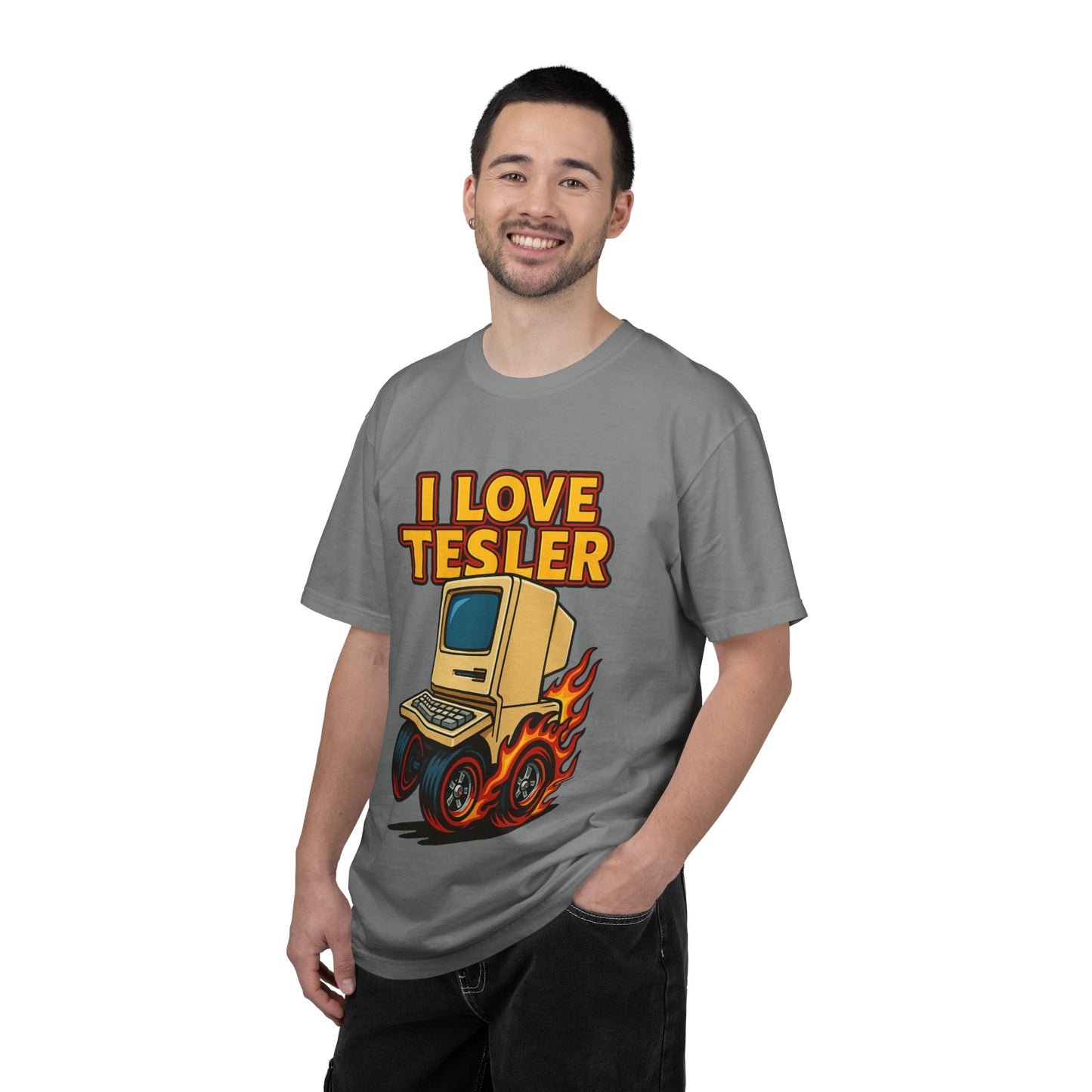 I Love Tesler Vintage Computer Tee — Retro Tech Graphic T-Shirt