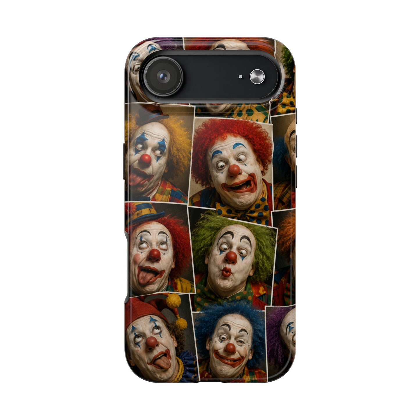 Clown Collage Tough Phone Case — Retro Carnival Horror Pattern