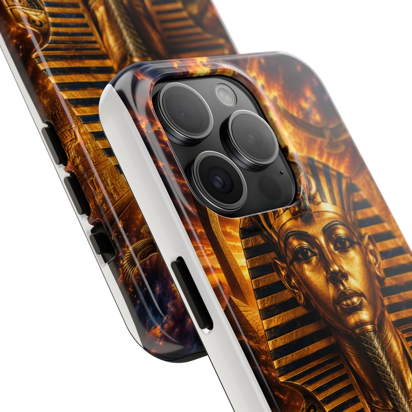 Egyptian Pharaoh Tough Phone Case — Protective Golden Tutankhamun Design
