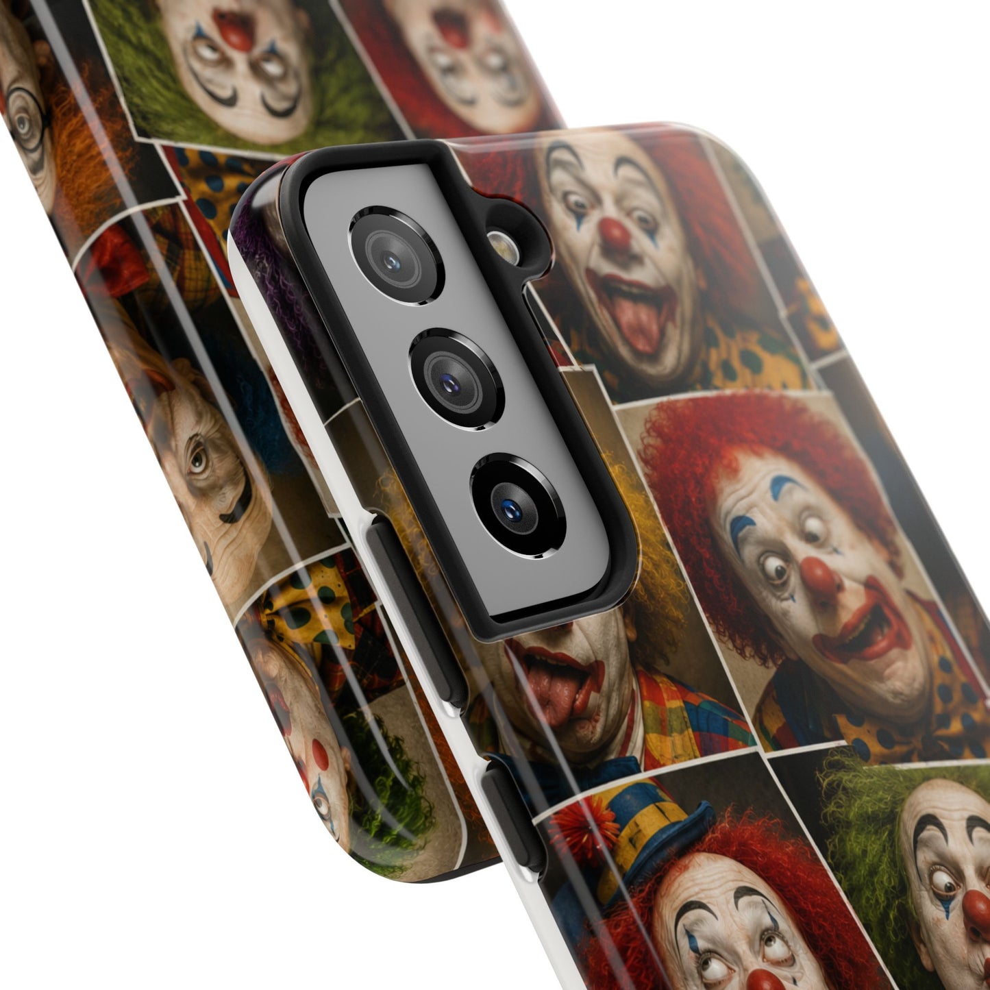 Clown Collage Tough Phone Case — Retro Carnival Horror Pattern