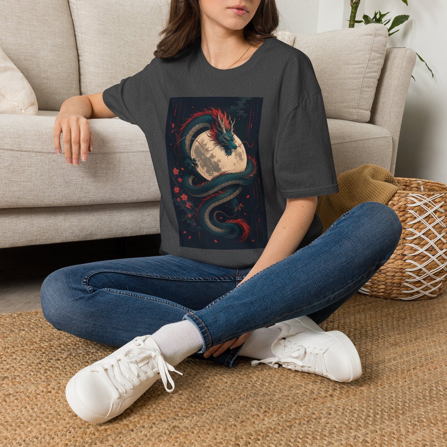 Dragon Moon T-Shirt — Mystical Japanese Serpent Design