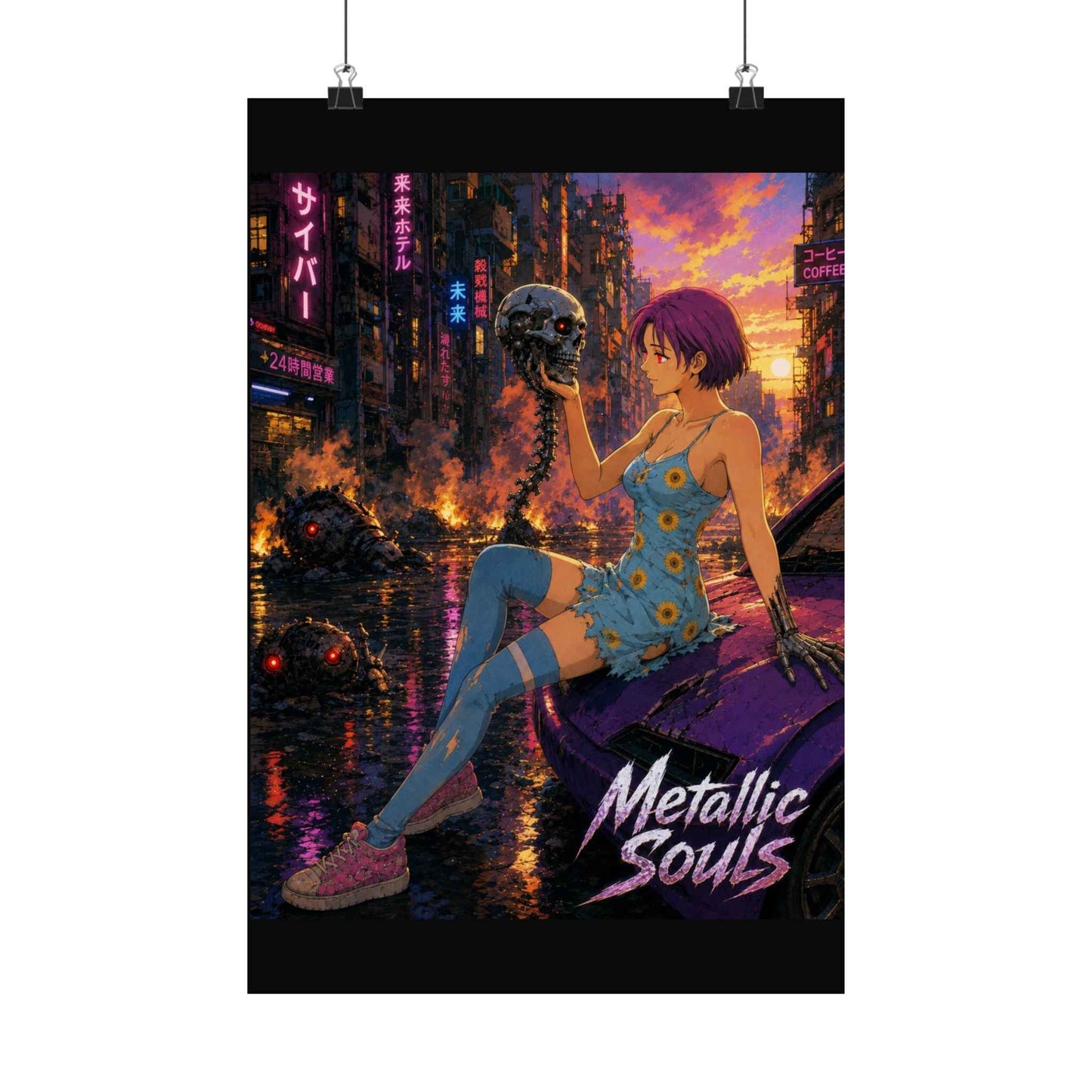 Metallic Souls Anime Poster — "Metallic Souls" Matte Vertical Art Print