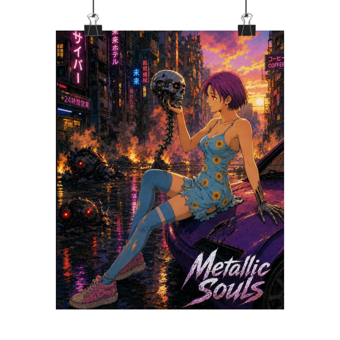 Metallic Souls Anime Poster — "Metallic Souls" Matte Vertical Art Print