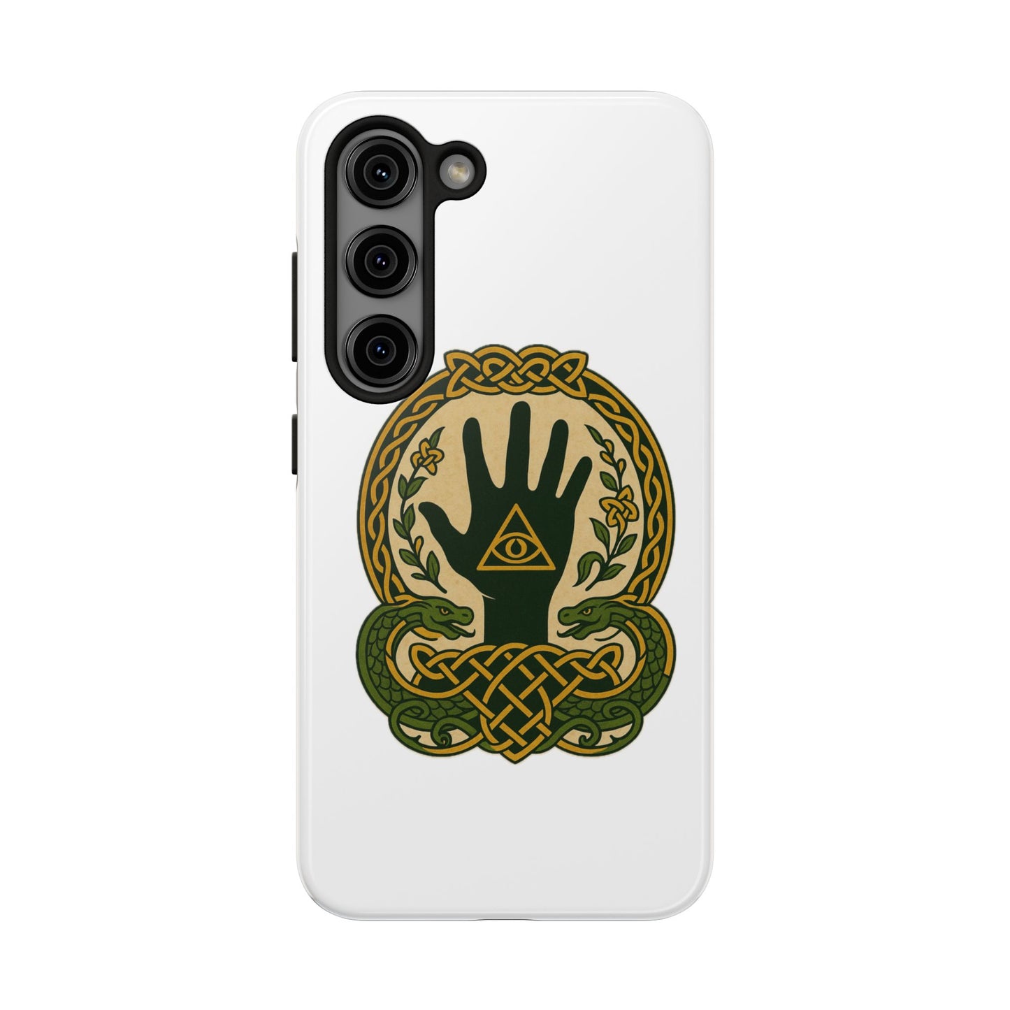 Celtic Eye of Providence Tough Phone Case — Protective Mythic Hand Design