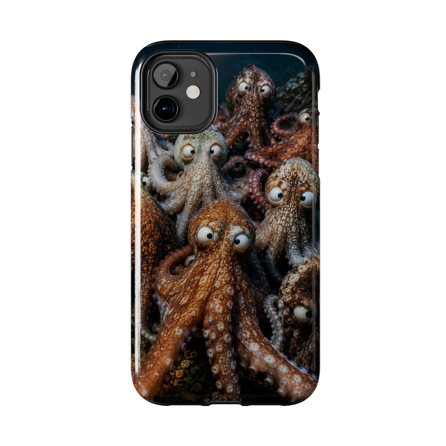 Octopus Cluster Tough Phone Case — Cute Underwater Sea Creature Protection