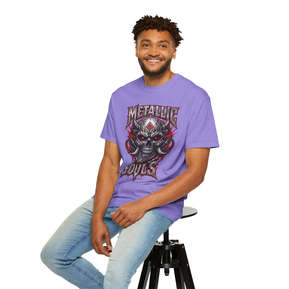 Metallic Souls Skull T-Shirt — Gothic Heavy Metal Band Tee