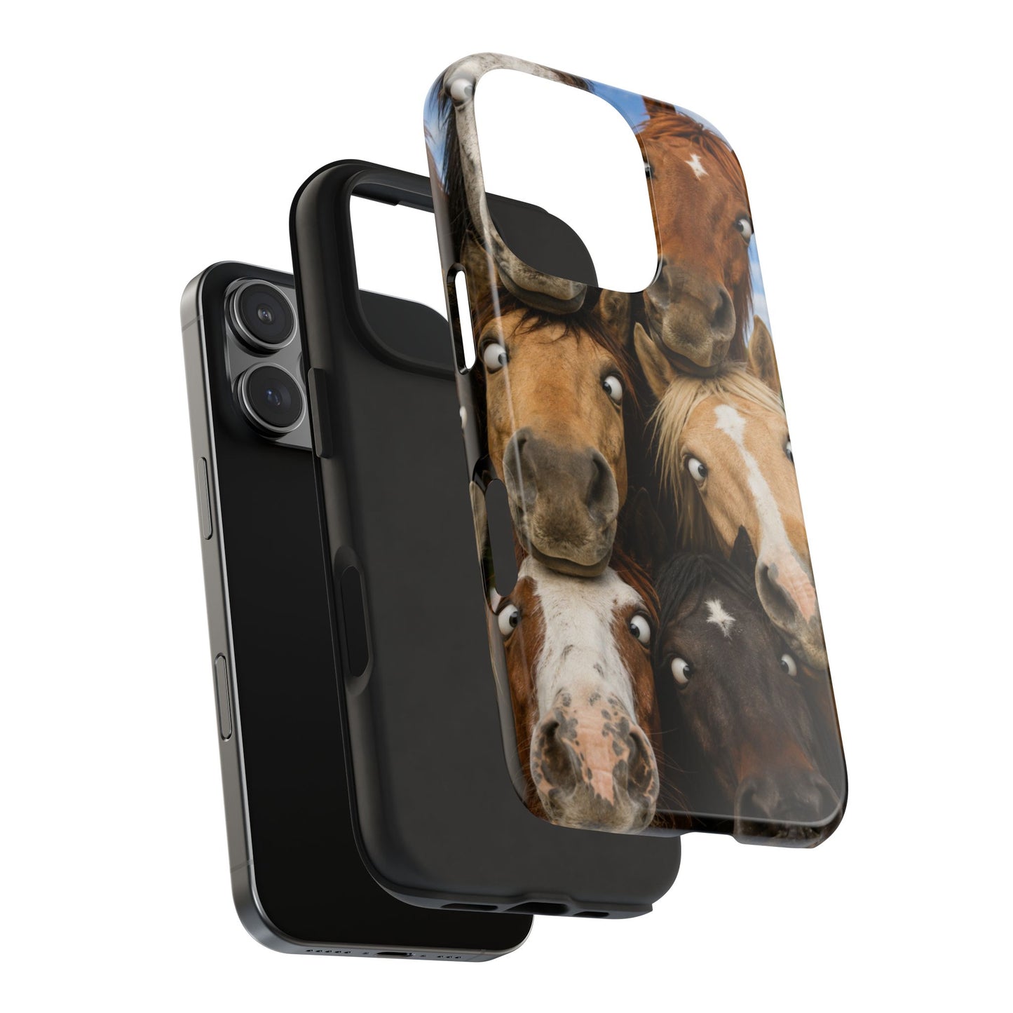 Horse Herd Phone Case — Funny Goofy Horses Tough Protective Cover