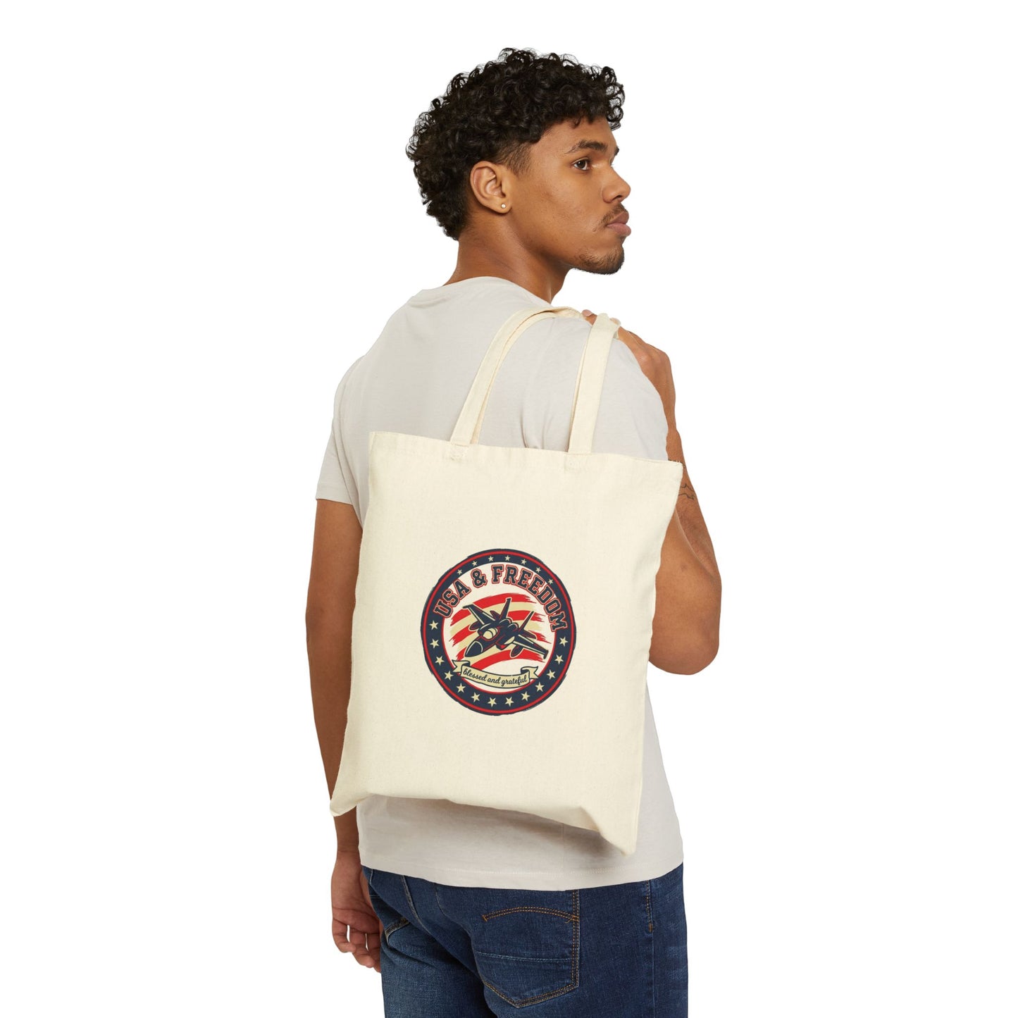 Faith & Freedom retro patriotic tote | July 4th, vintage Americana