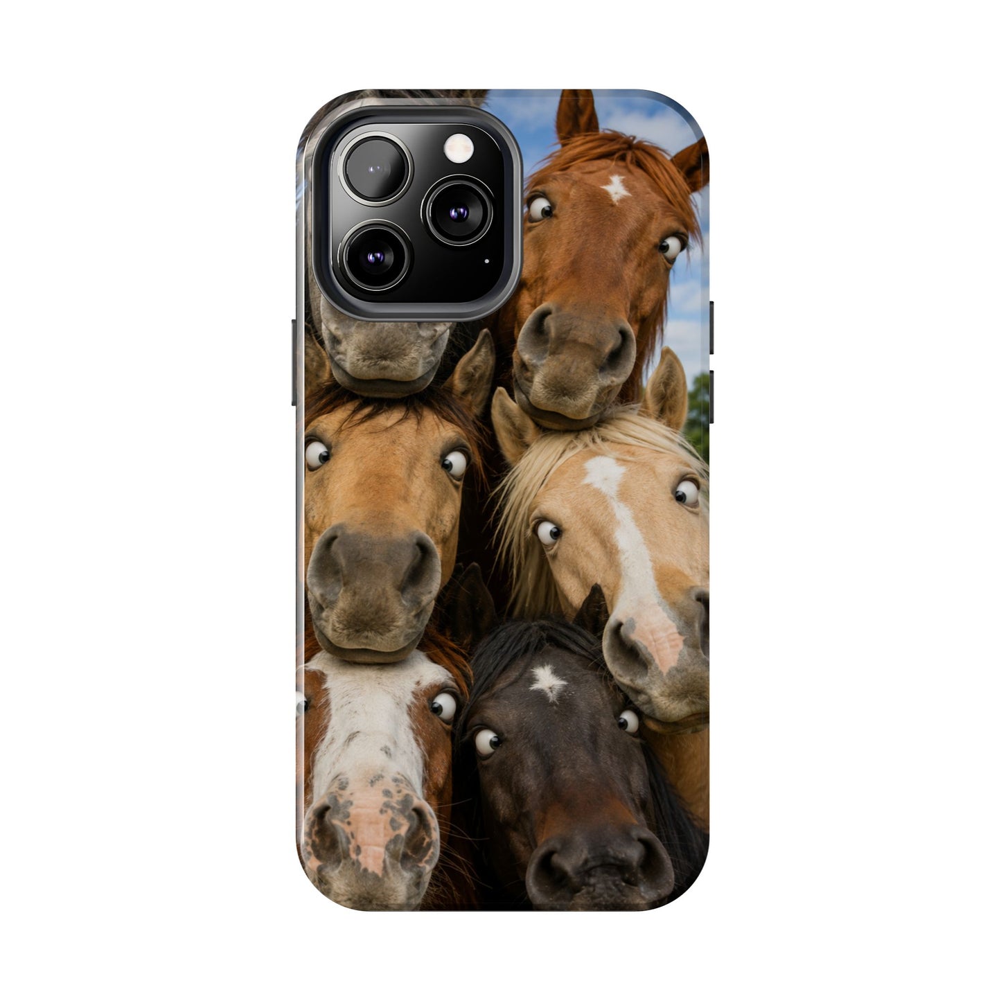 Horse Herd Phone Case — Funny Goofy Horses Tough Protective Cover