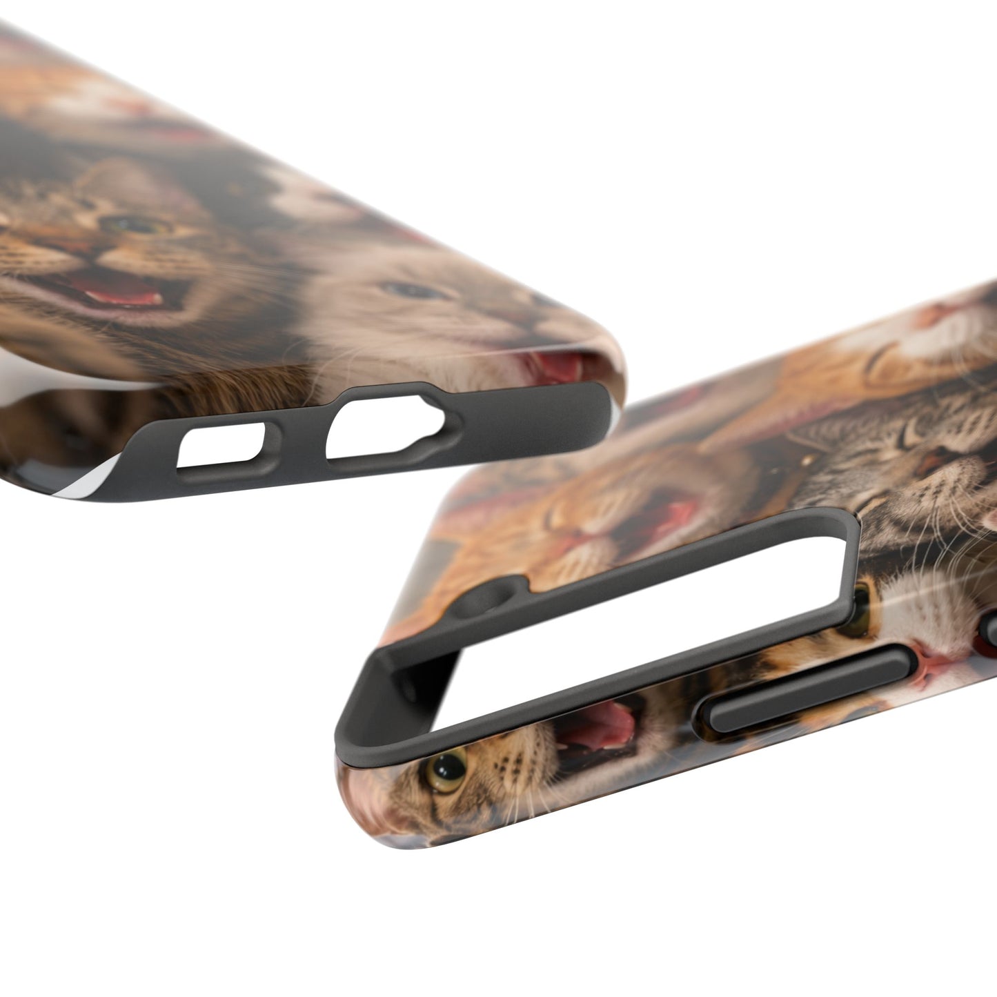 Tough Smiling Cats Collage Phone Case – Cute Cat Faces for iPhone