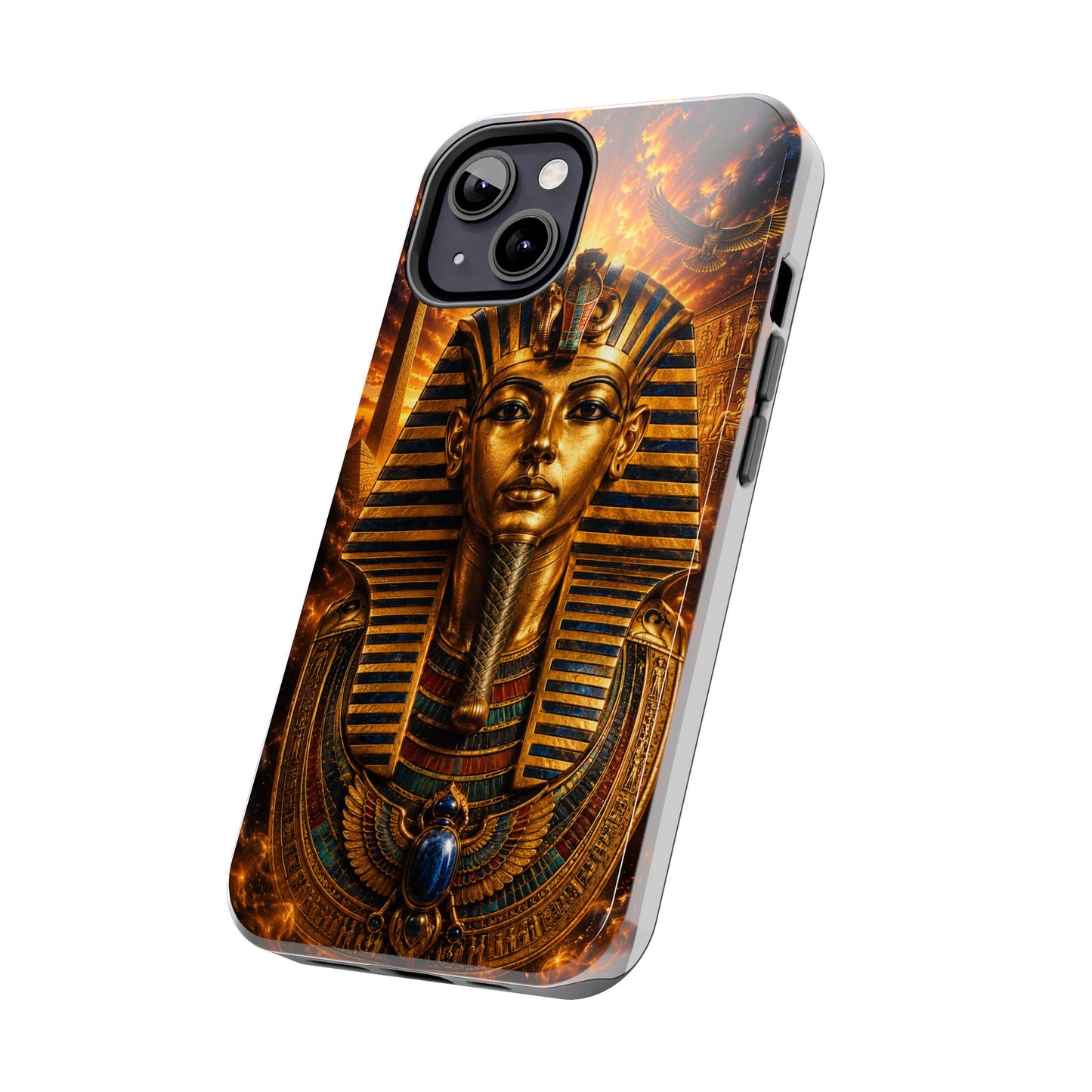 Egyptian Pharaoh Tough Phone Case — Protective Golden Tutankhamun Design